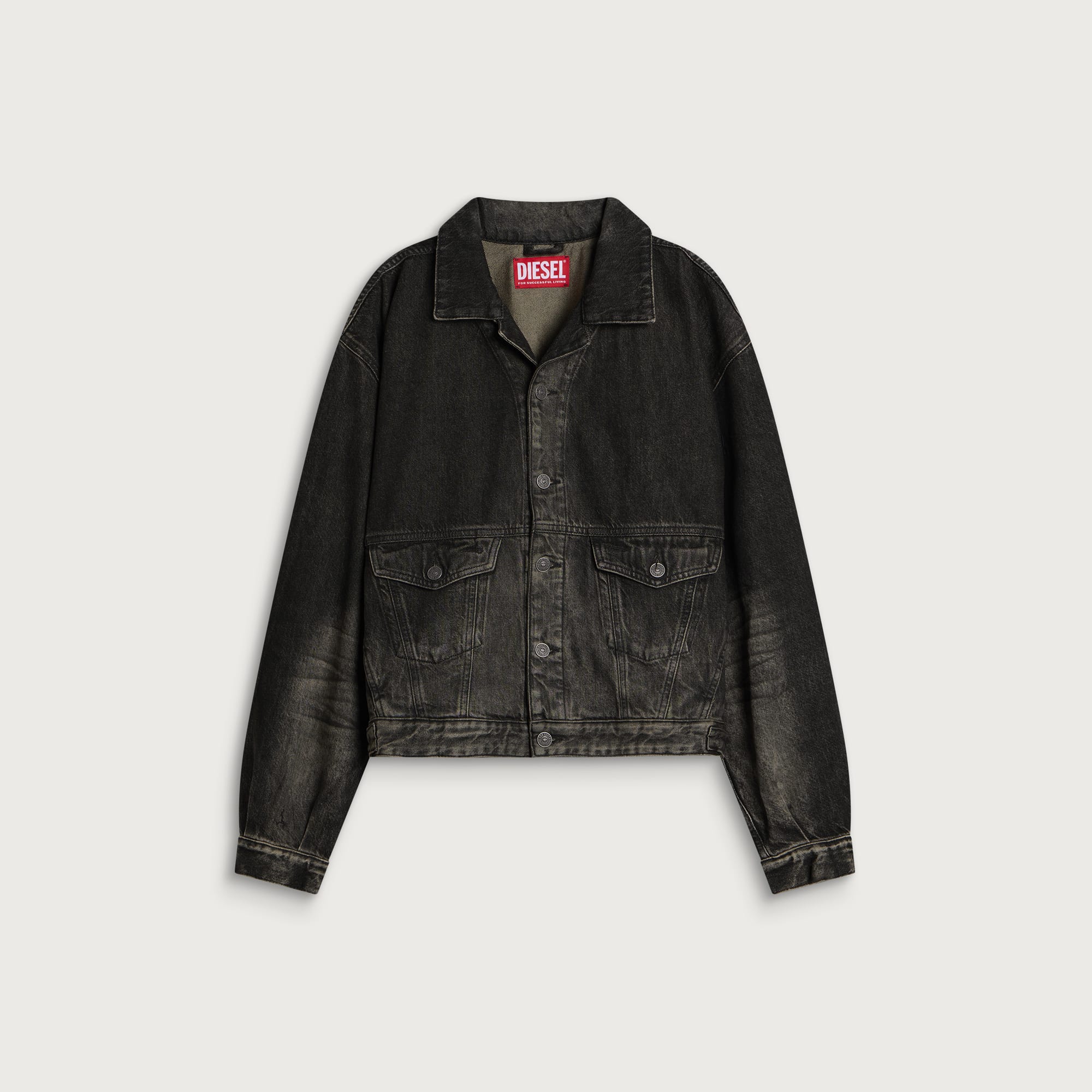 Diesel Men's Morghi Denim Jacket in Black Denim, Size Large