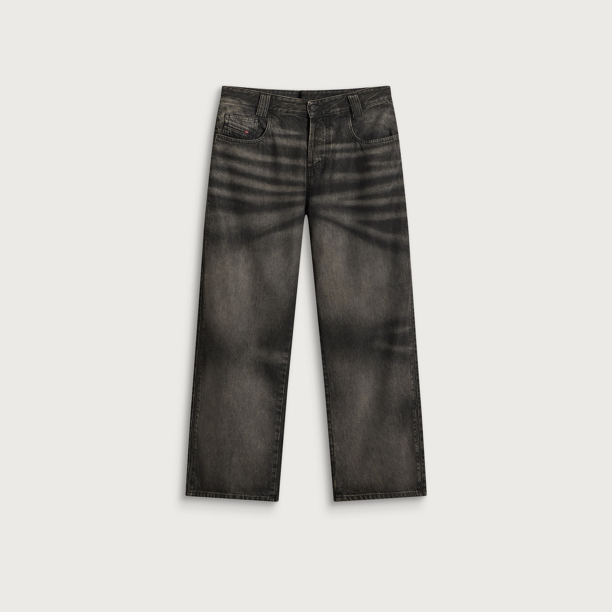 Diesel: Diesel Men's 1982 Hakou Wide Leg Jeans in Black Denim, Size 34"