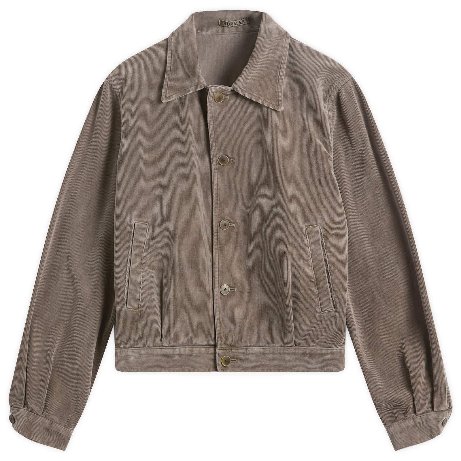 Auralee Pigment Dyed Finx Corduroy Blouson Olive Brown | END