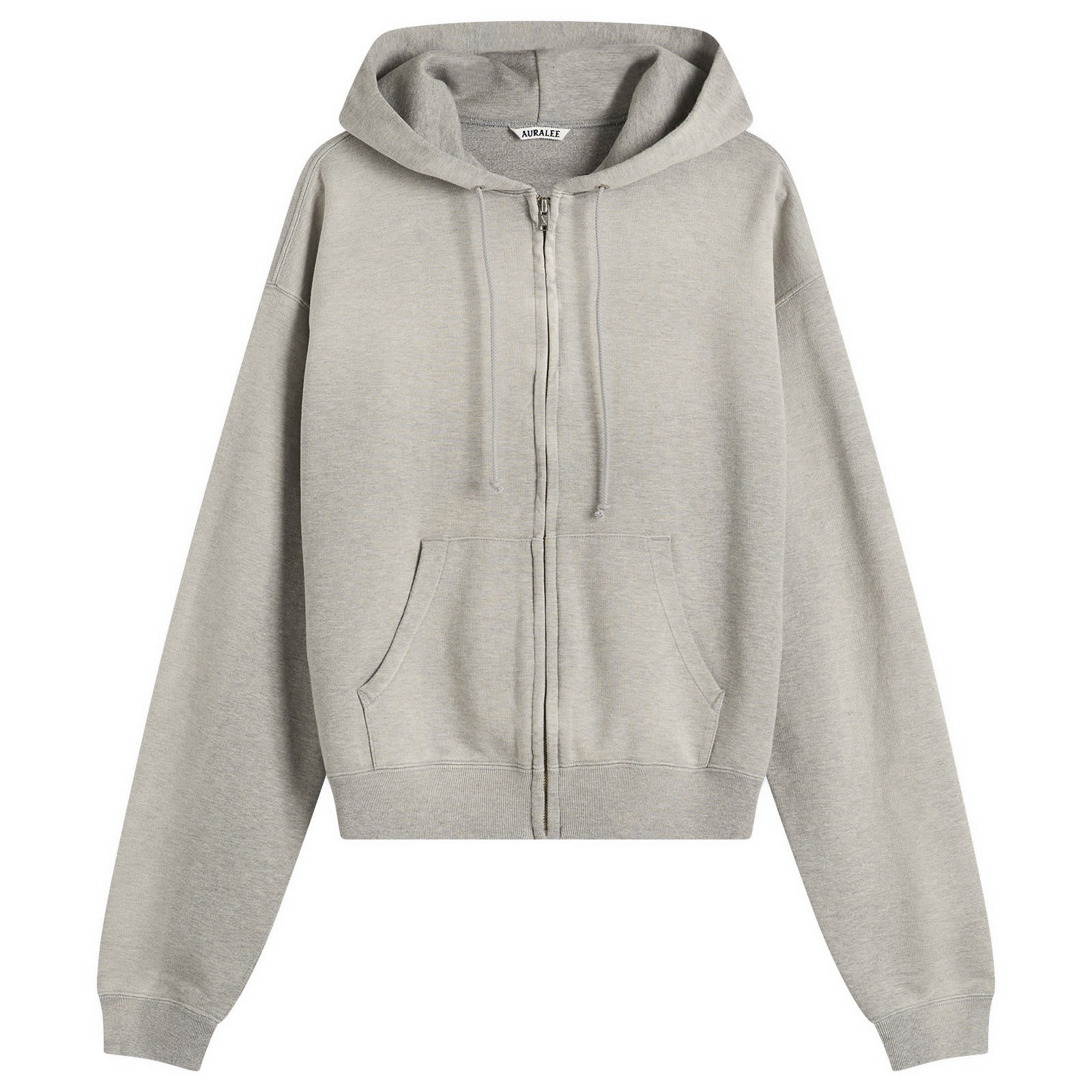Auralee Men’s Zip Up Pima Hoodie Top Gray
