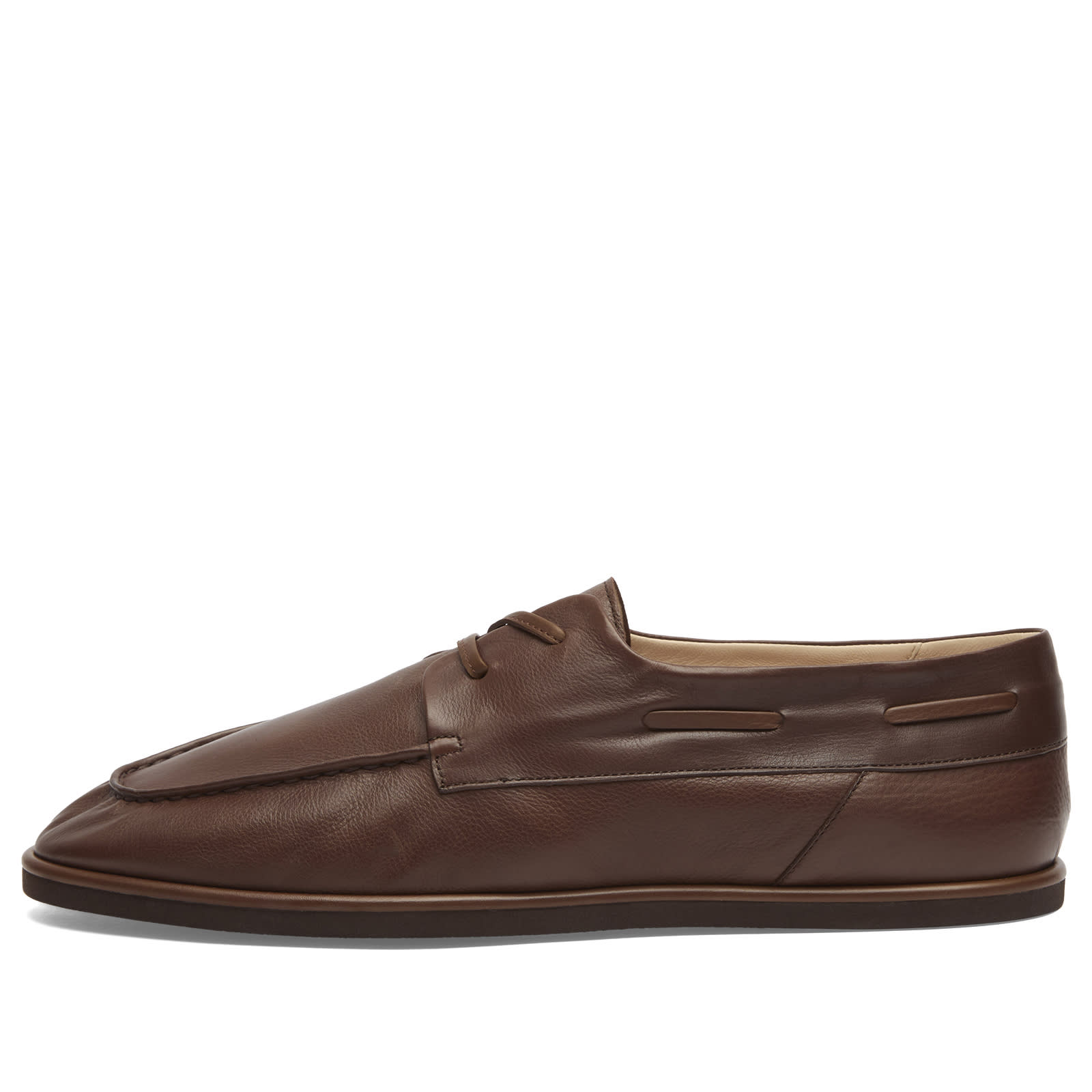 Auralee Men's Leather Deck Shoes Brown - Curated Menswear