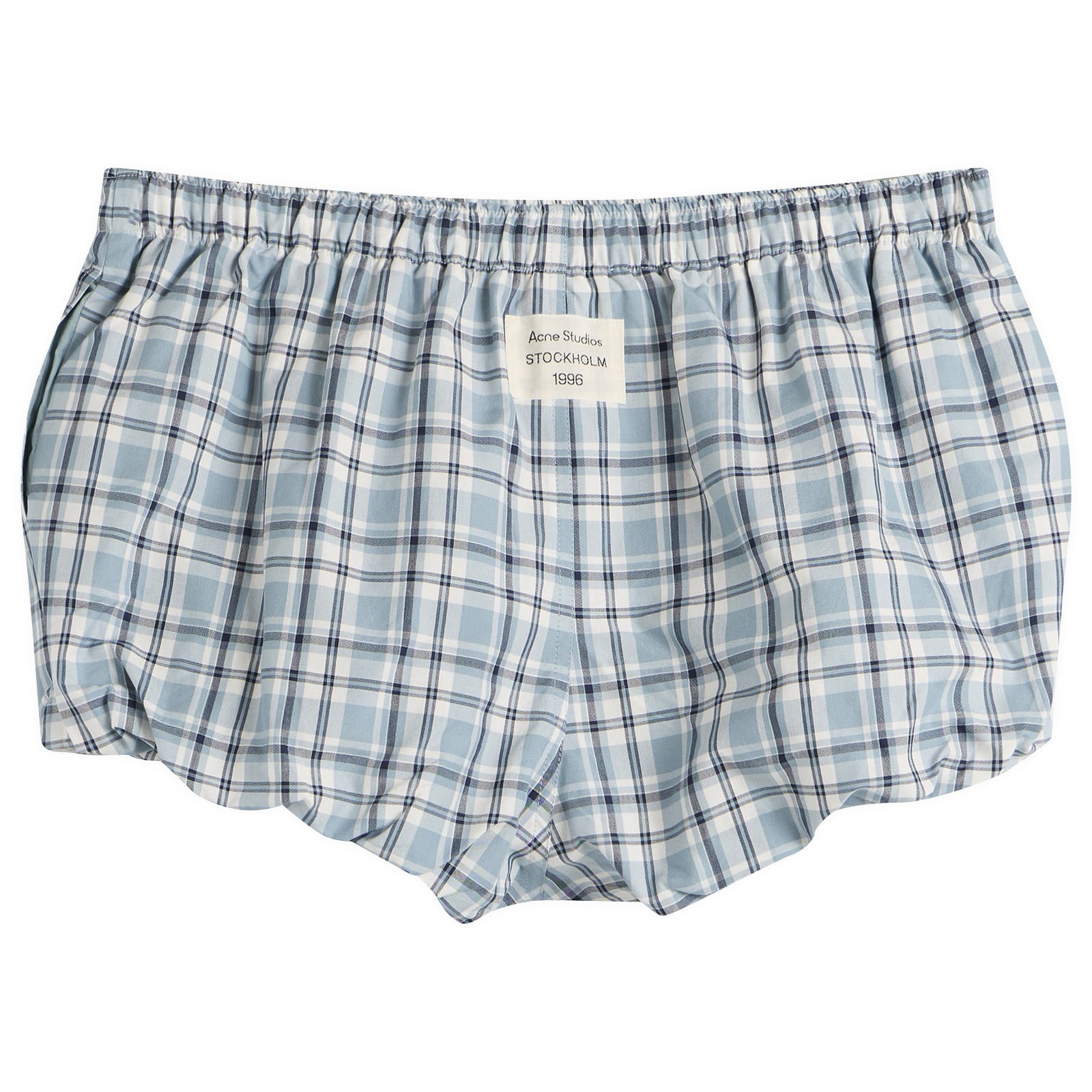 Acne Studios Women's Pebby Check Mini Shorts Blue/White