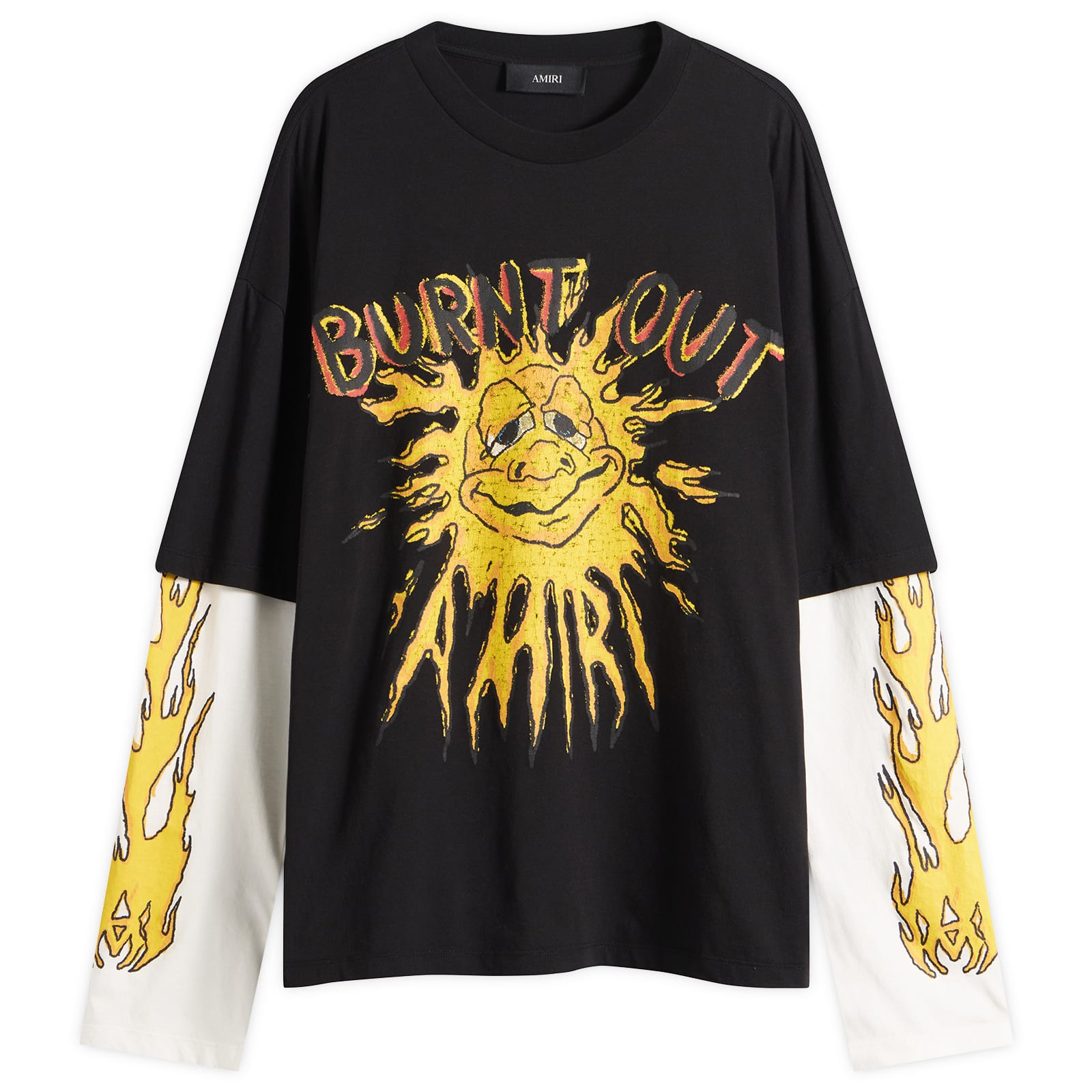Amiri Men's Burnt Out Double Layer T-Shirt Black