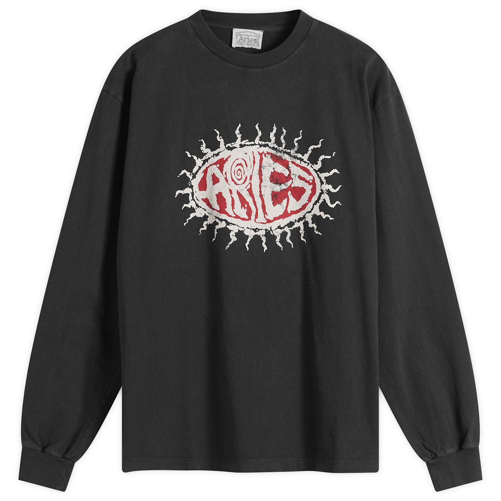 ★ARIES Faded Aries Ex Amino Long Sleeve T-Shirt 関税込★ Aries Faded Aries Ex Amino Long Sleeve Tee in Off White | FWRD