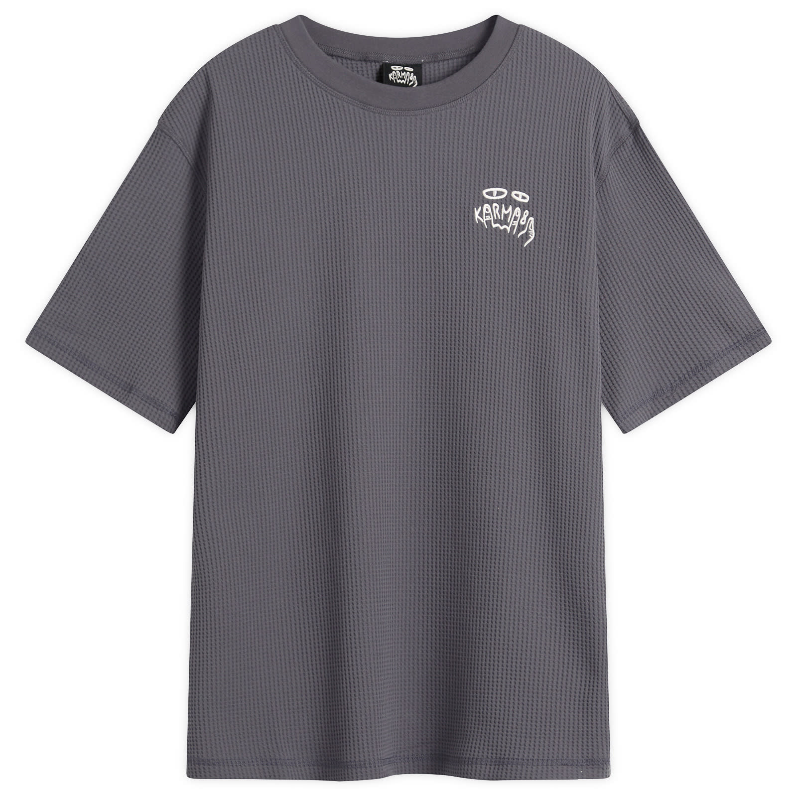 Karma8a — Karma8a Men's Rive Gaufre T-Shirt in Charcoal, Size Large