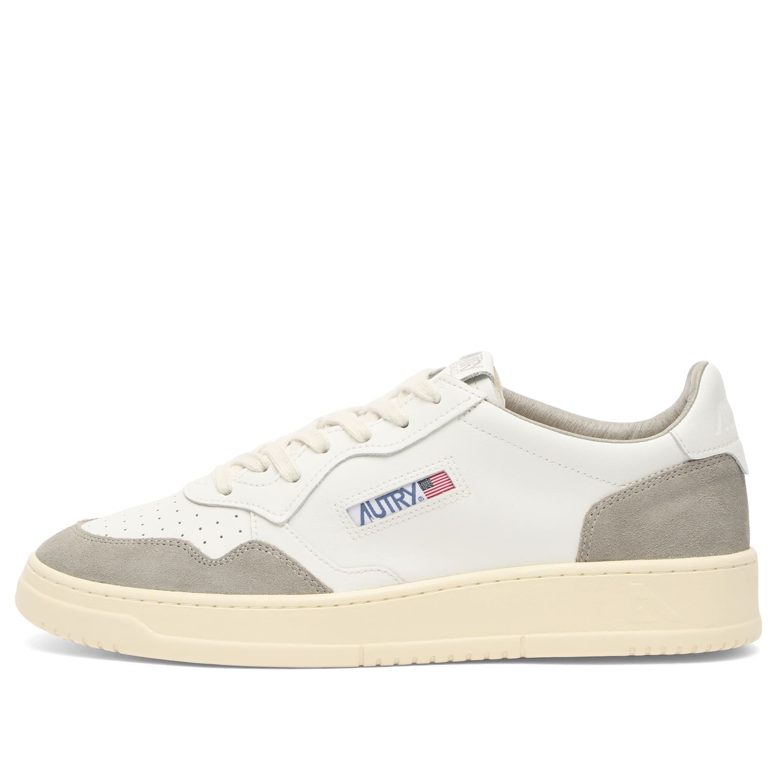 Autry Men's Medalist Low Leather Suede Sneakers in Suede White/Vapor - AULMFT01