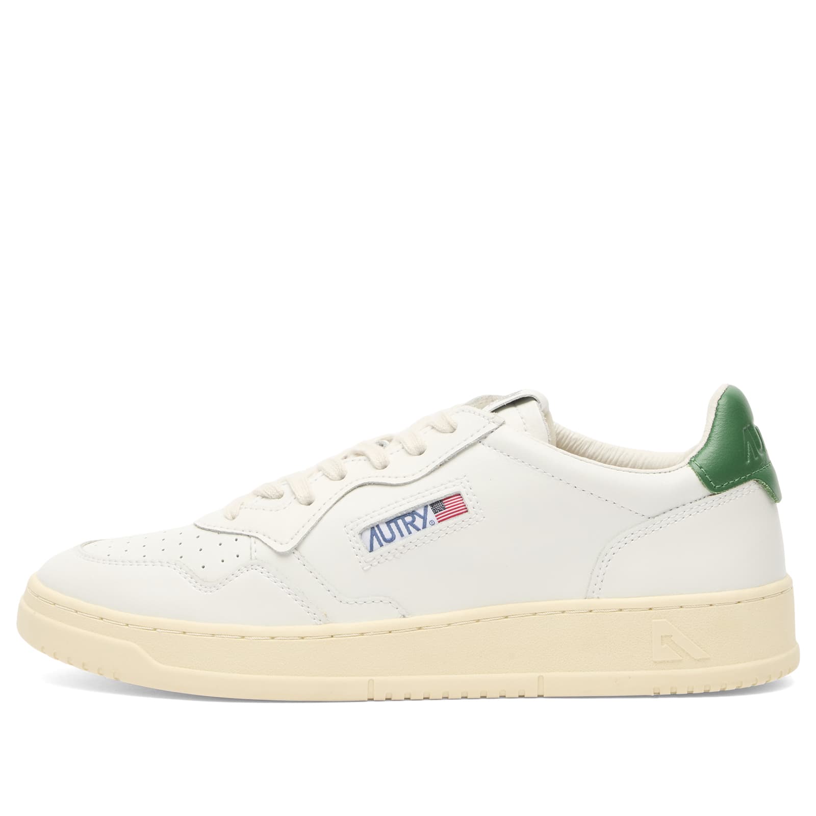 Autry Men's 01 Low Leather Sneaker Leat Wht/Green