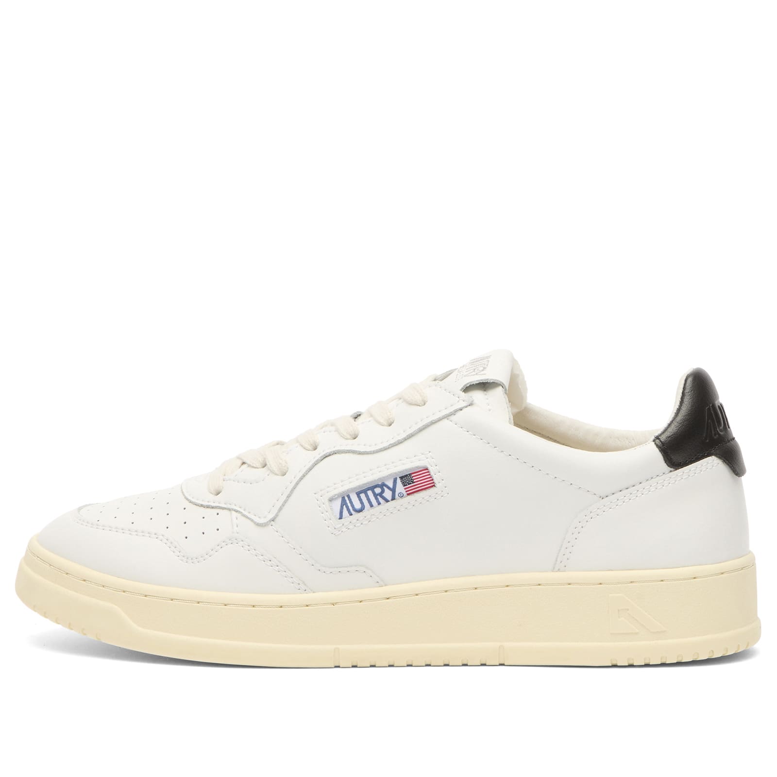 Autry Men's Leat Wht/Black 01 Low Leather Sneaker