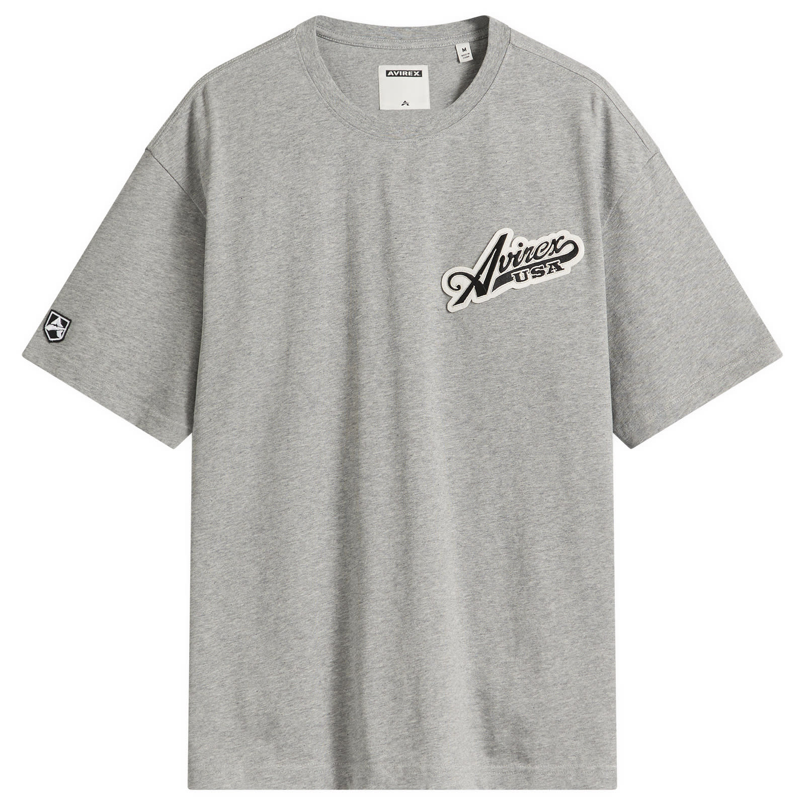 Avirex Men’s Script Logo T-Shirt Heather Grey