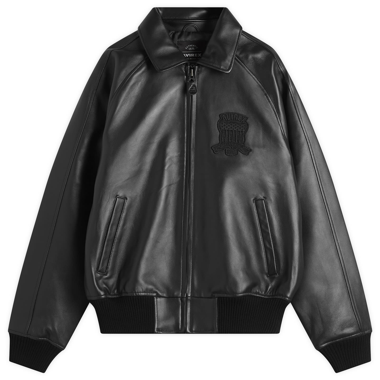 Avirex Men's Black Spider Leather Jacket - Curated Menswear
