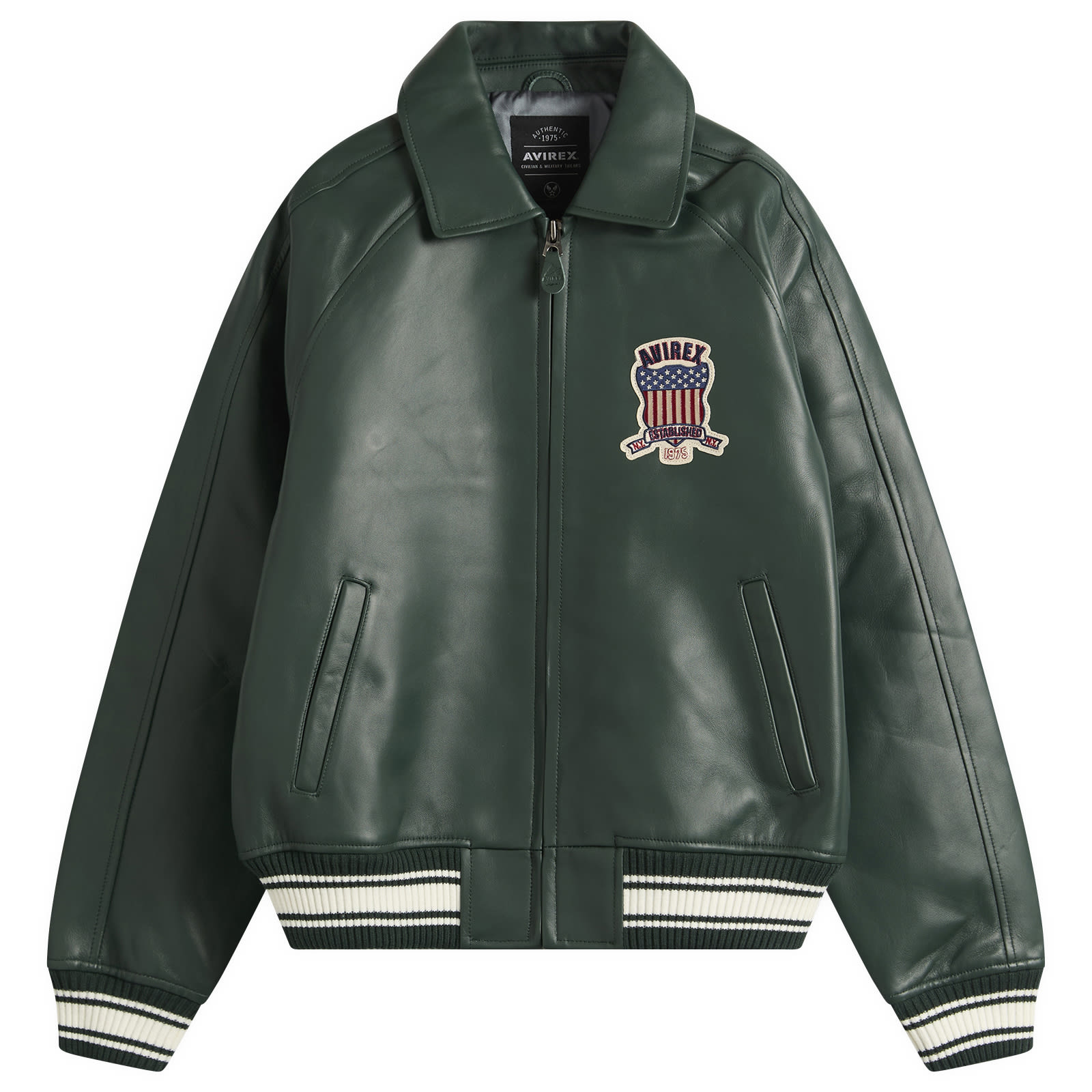Avirex Men’s Icon Leather Jacket Hunter