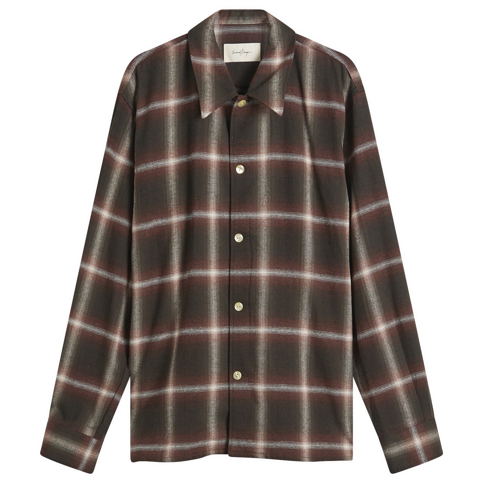 Second Layer Logan Ombre Long Sleeve Check Shirt Red Check