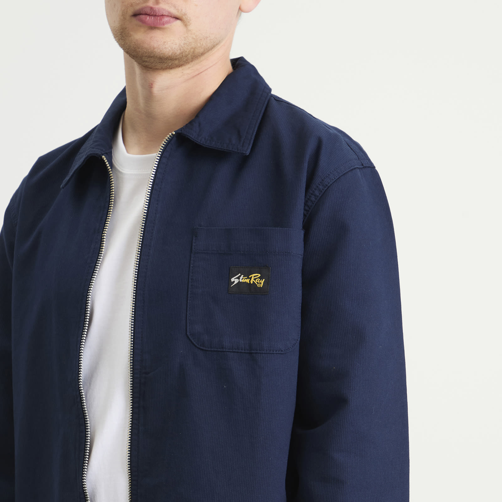 Stan Ray Men's Zip Shirt Navy Bedford | AW25018141 | FOOTY.COM