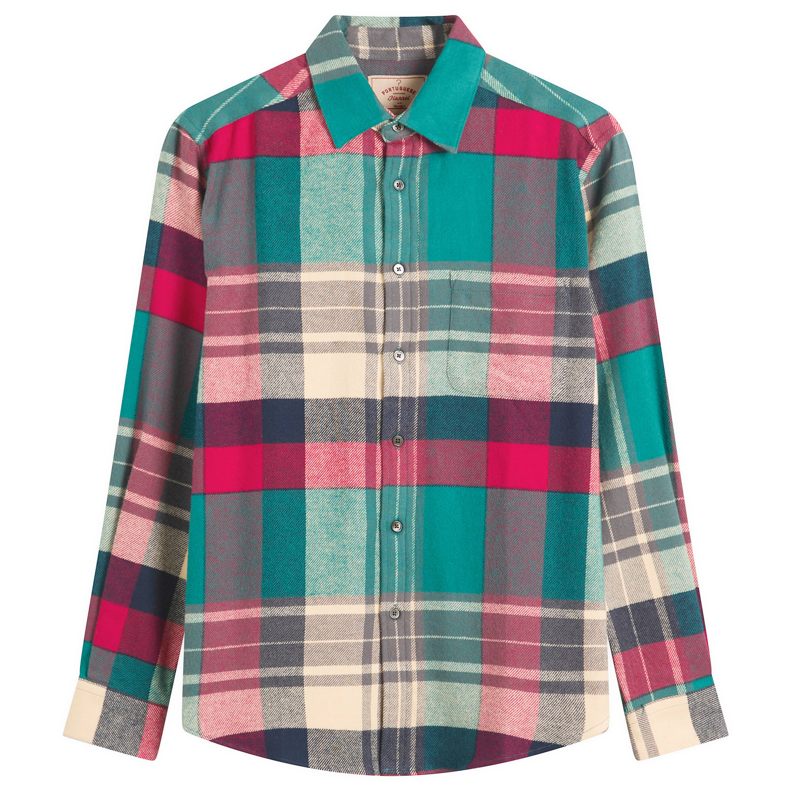 Portuguese Flannel Men’s Tintor Flannel Check Shirt Green/Red/Navy