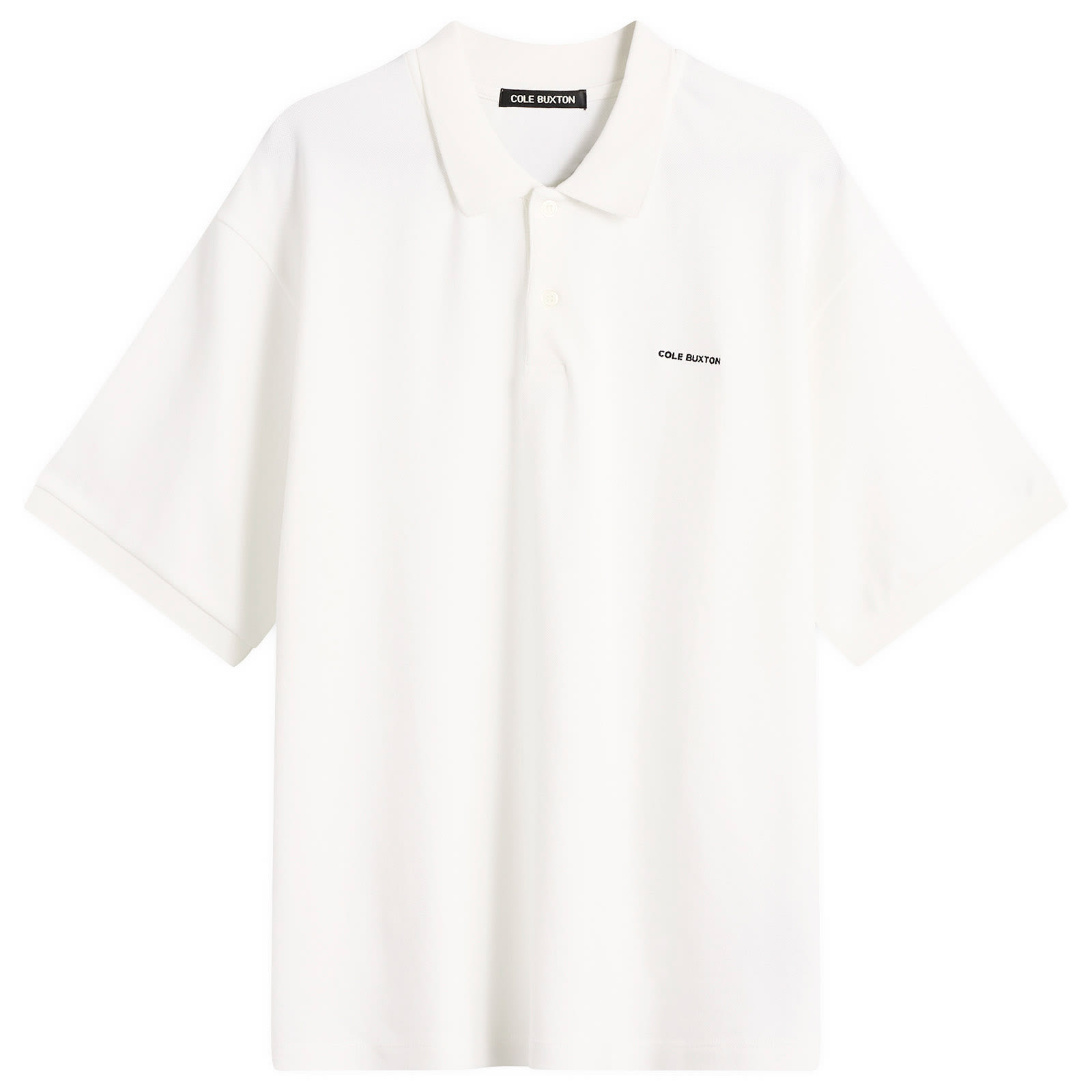 Cole Buxton — Cole Buxton Men's Mini Logo Polo Shirt in Vintage White, Size XX-Large