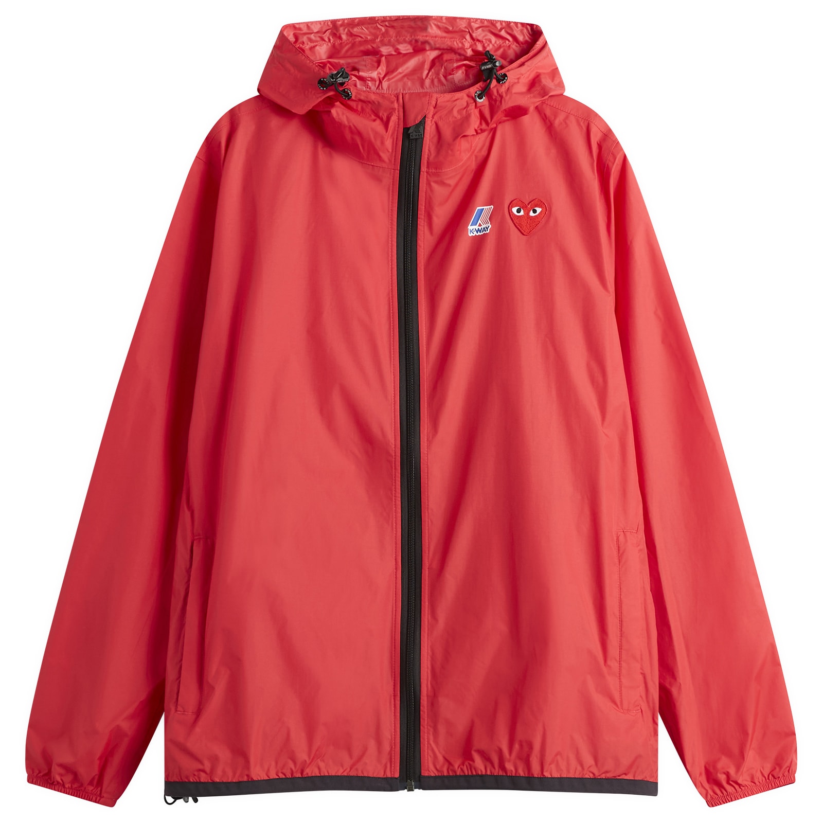 Comme des Garçons Play K-Way Emblem Full Zip Jacket in Red, Size XX-Large