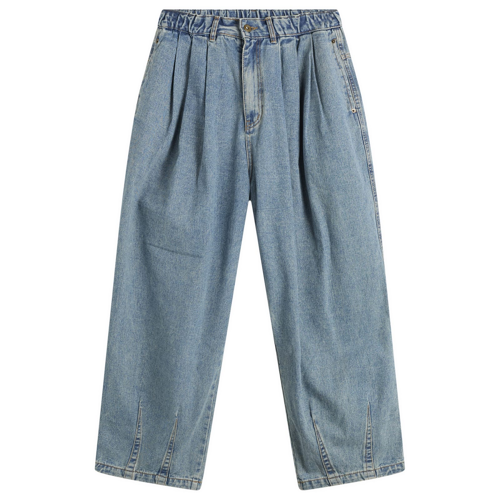 Anglan Men’s Stone Vintage Denim Balloon Pants Light Blue