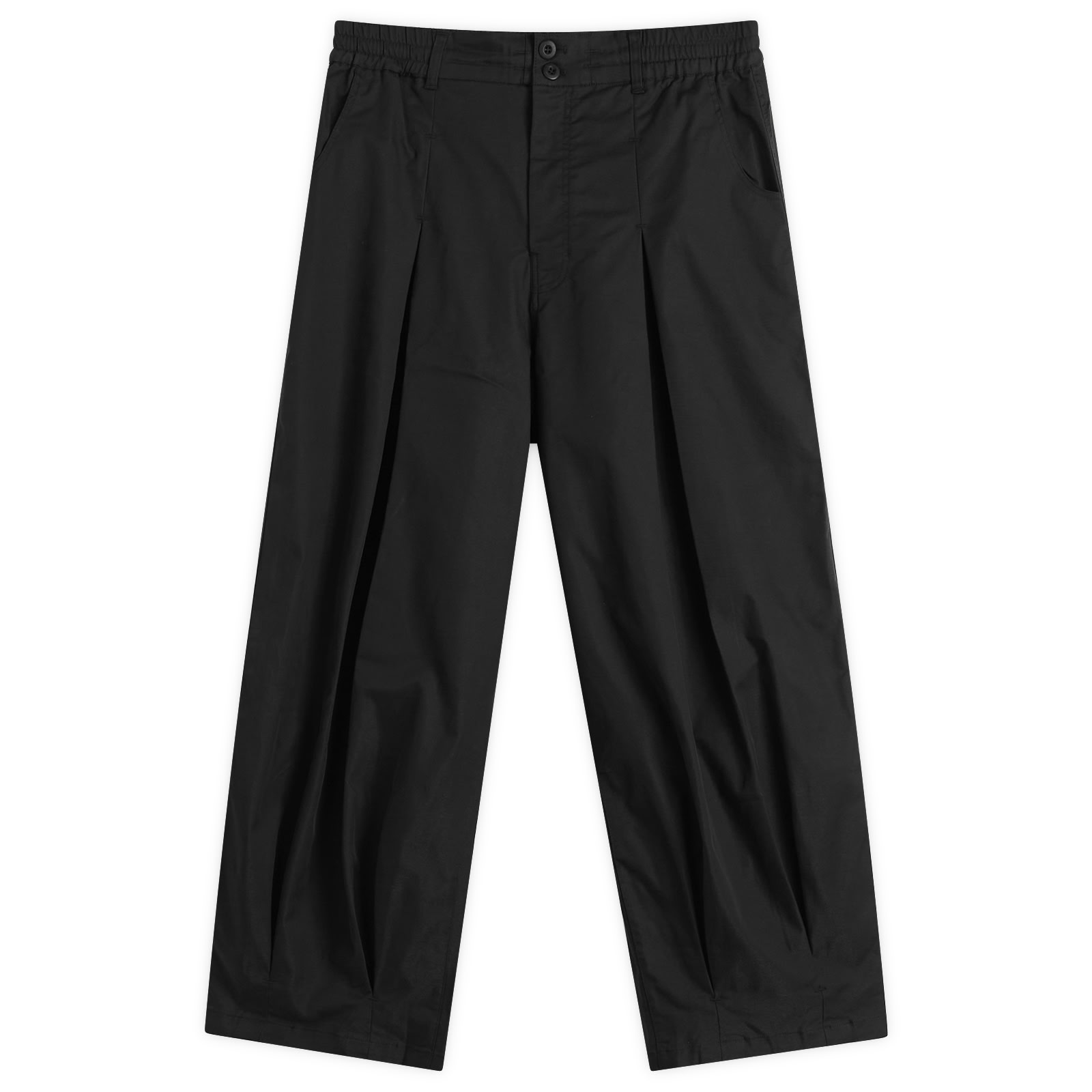 Anglan Men’s Unbalance Long Tuck Balloon Pants Black