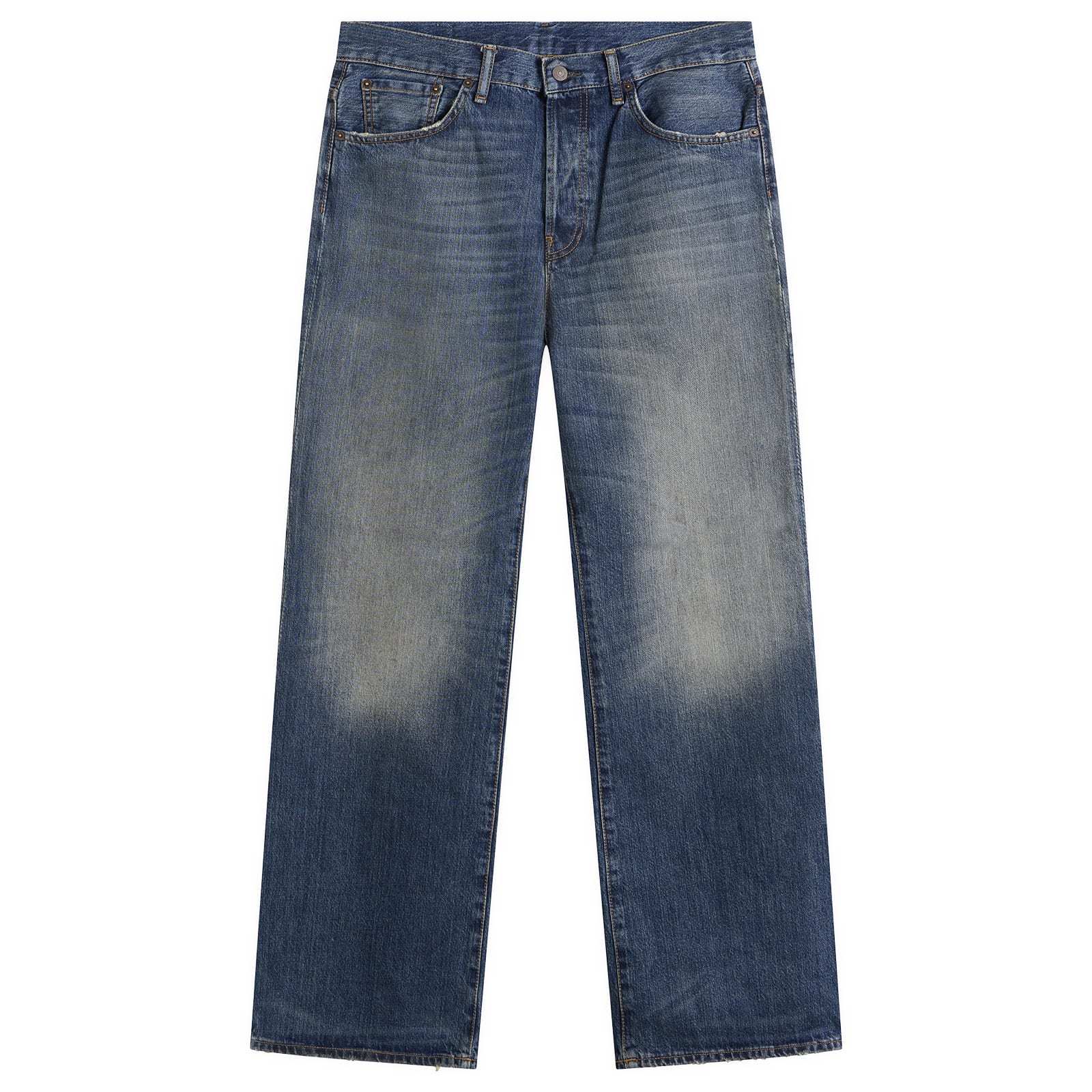 Acne Studios Men's 2021 Mid Blue Bingo Wash Straight Jeans