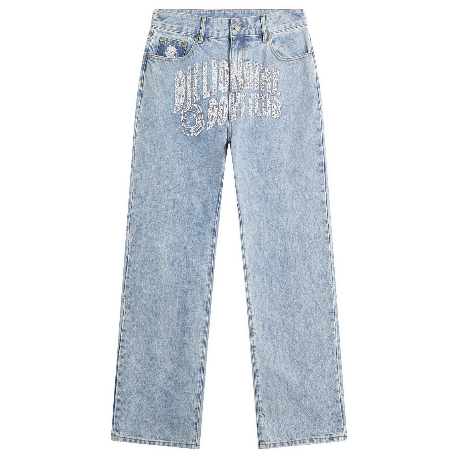 Billionaire Boys Club Men's Arch Logo Denim Jeans Light Wash Blue