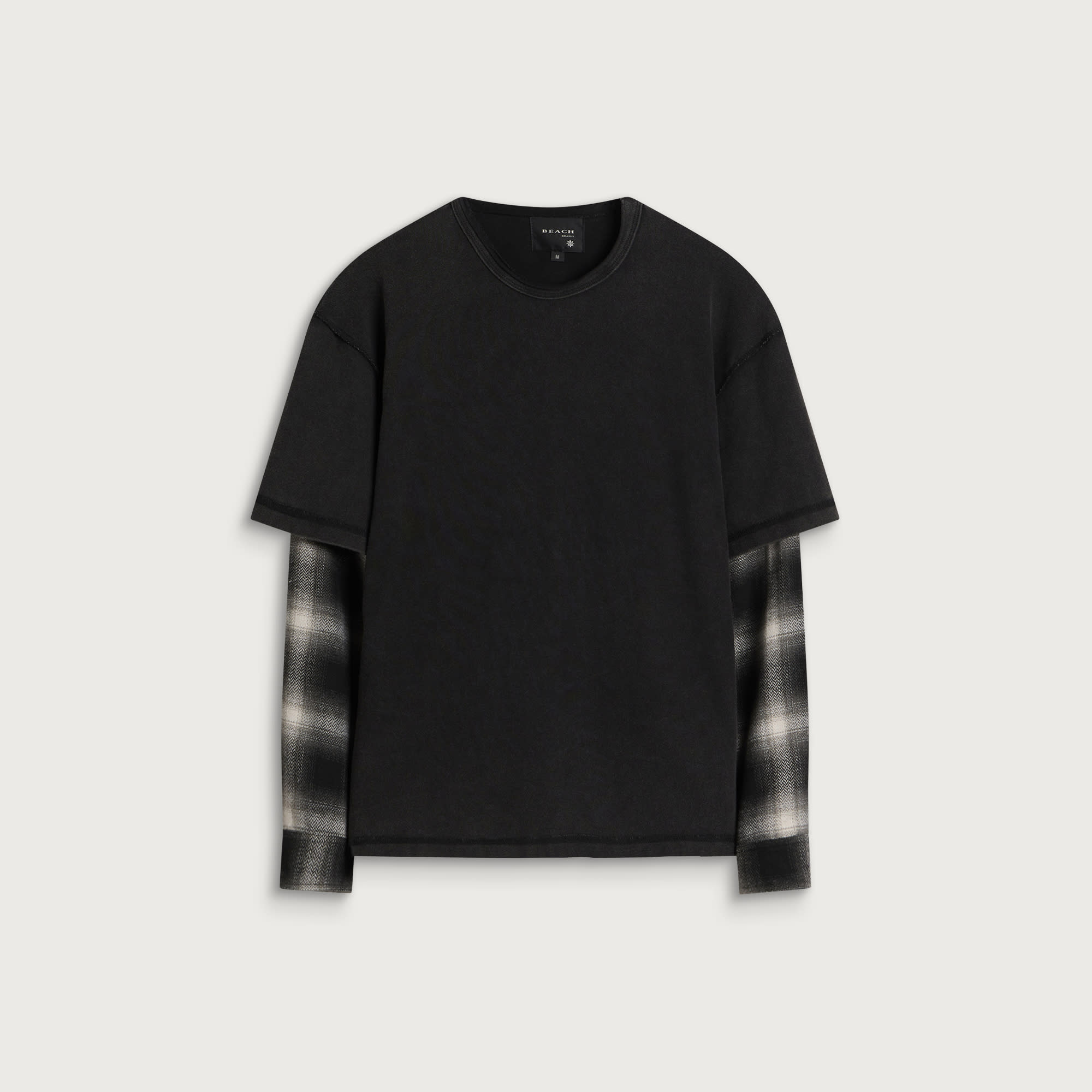 Beach Brains Men's Dead End Double Layer Shirt Black/Plaid