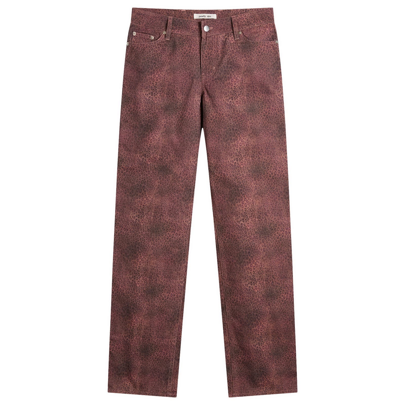 Peachy Den Women's Cicely Trouser in Red Leopard, Size X-Small 