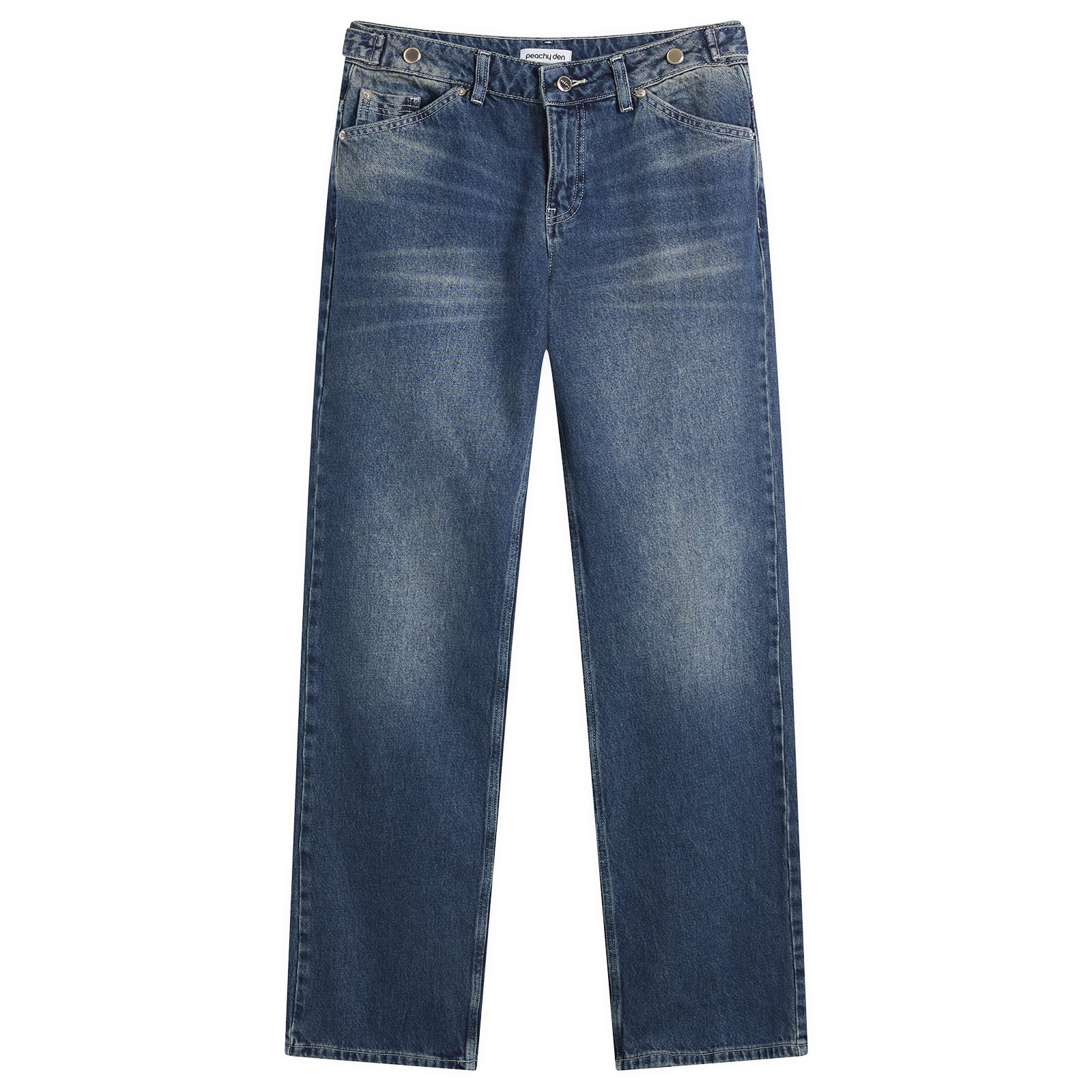 Peachy Den Women's Goldie Wide Leg Jeans in Dark Fade, Size X-Large 