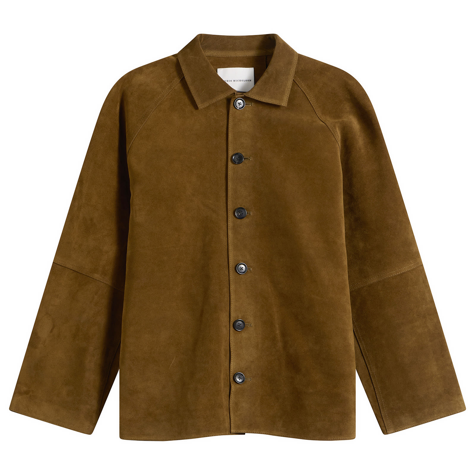 Studio Nicholson Men’s Bowe Suede Overshirt Mustard