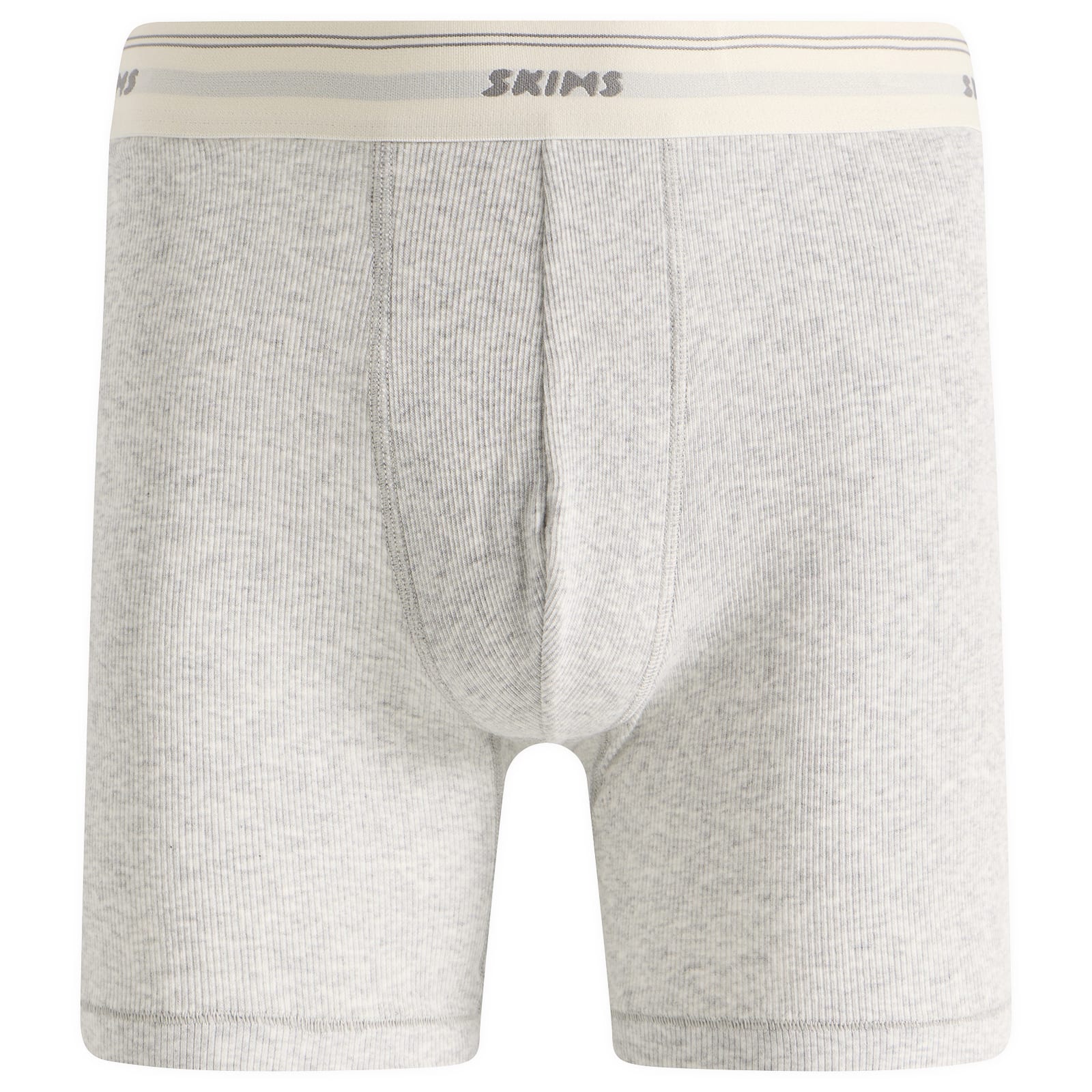 SKIMS Men's Classic Cotton 5" Boxer Brief in Light Heather Grey, Size Small