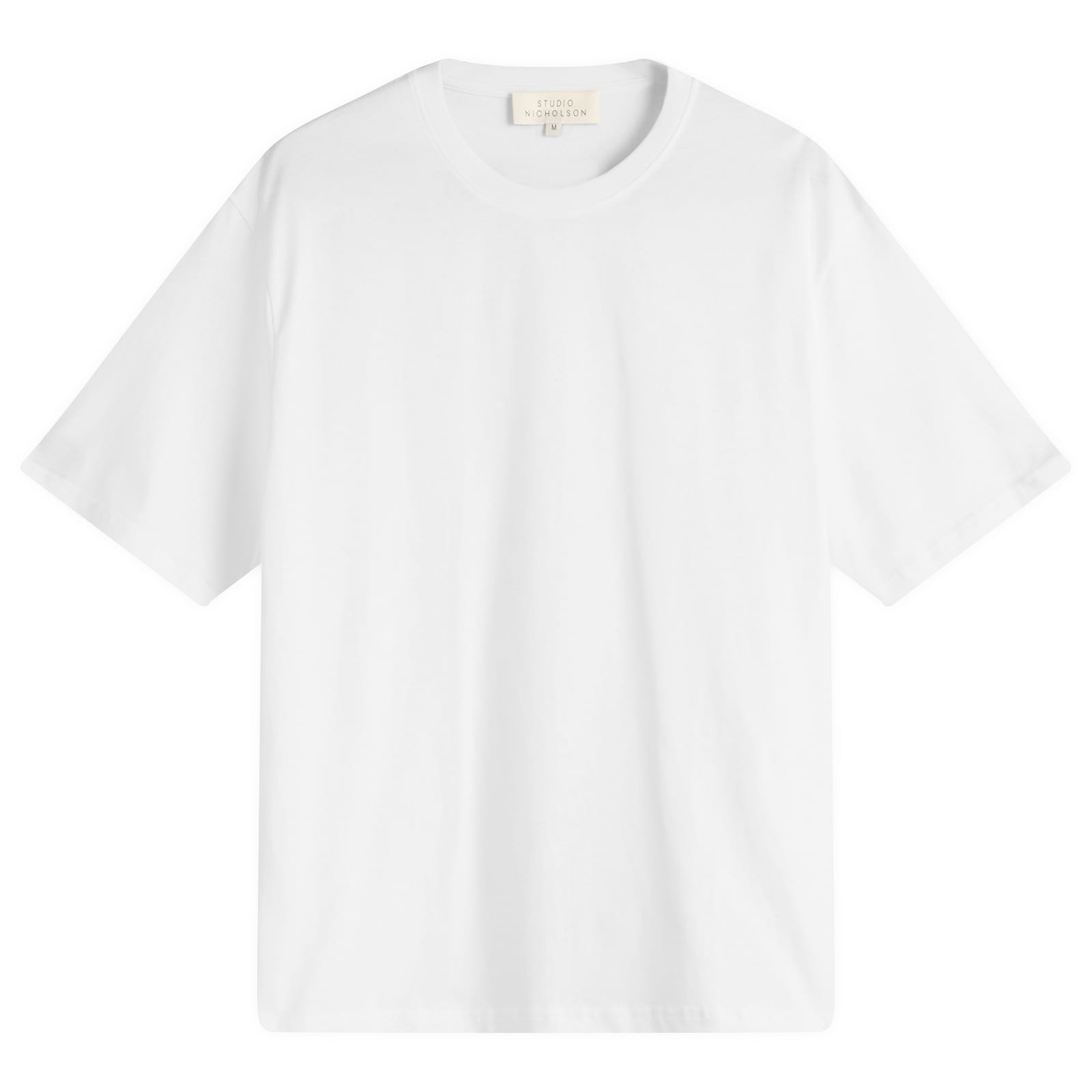 Tシャツ・カットソー STUDIO NICHOLSON FW24 (BRICSNM 1326 OFFWHITE) Bric T-Shirt in Optic White | Classic T-Shirt | Studio Nicholson