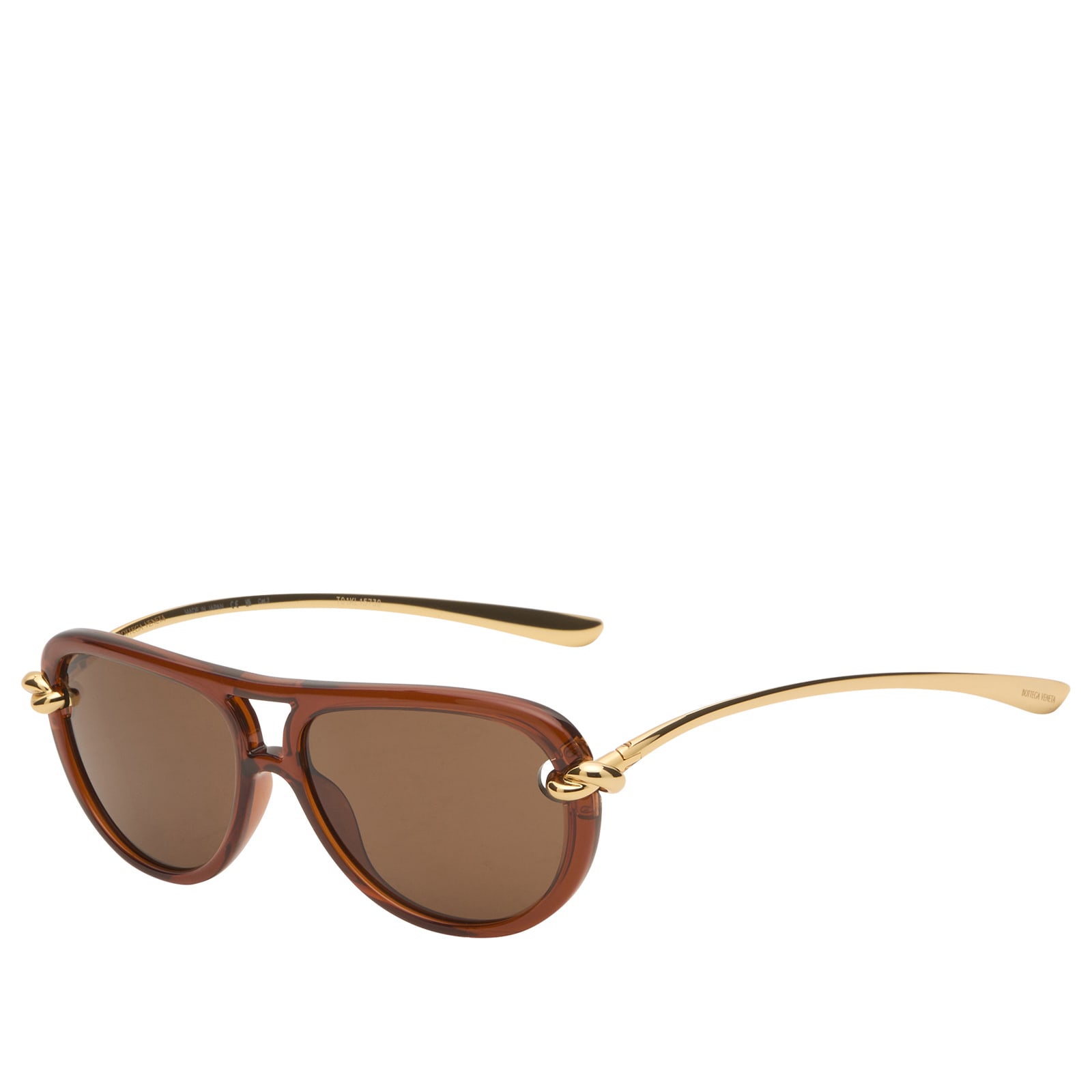 NWT Bottega Veneta BV1418S-004 58mm Brown Gold Brown Sunglasses Bottega Veneta BV1418S Pilot Sunglasses | VISIONMOOD main image 4