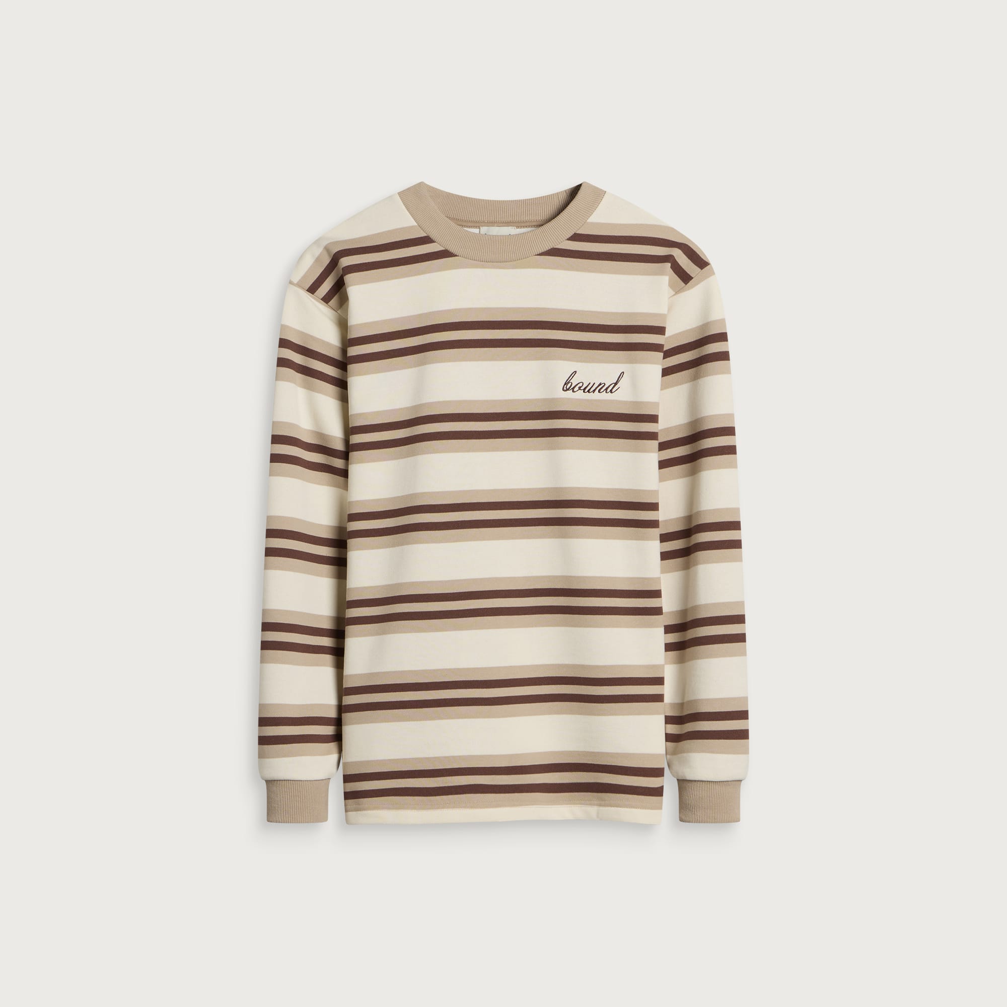 Bound Men’s Stripe Long Sleeve T-Shirt Latte