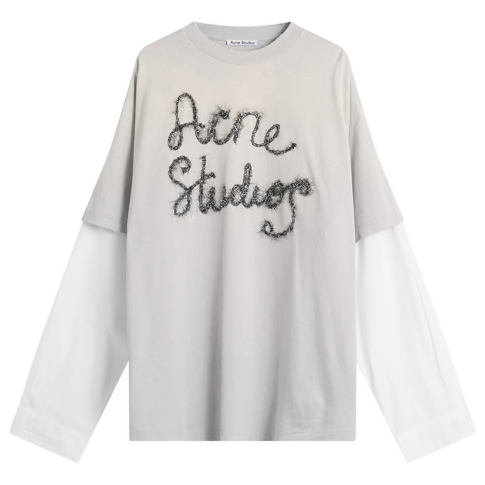 Acne Studios Men's Tinsel Logo Double Sleeve T-Shirt Light Blue