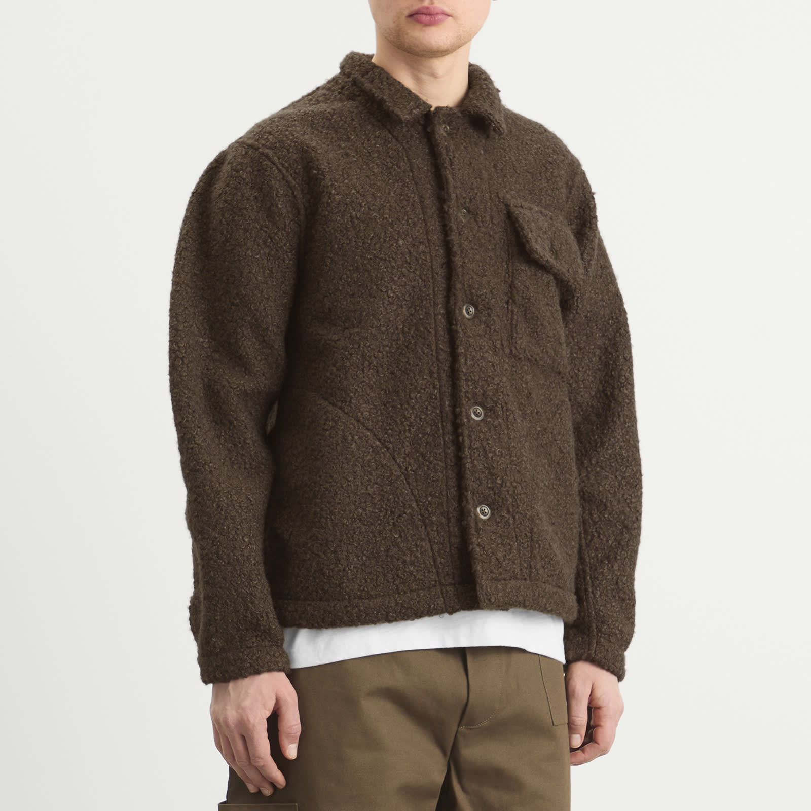 Café Mountain Men's Curly Boxy Explorers Jacket Moss - Curated Menswear