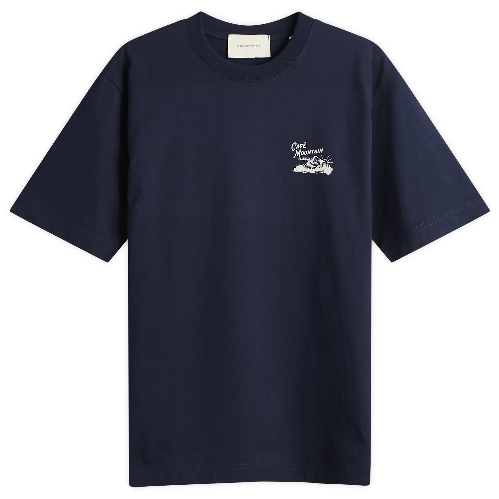 Café Mountain — Café Mountain Men's Legacy T-Shirt in Navy, Size Small