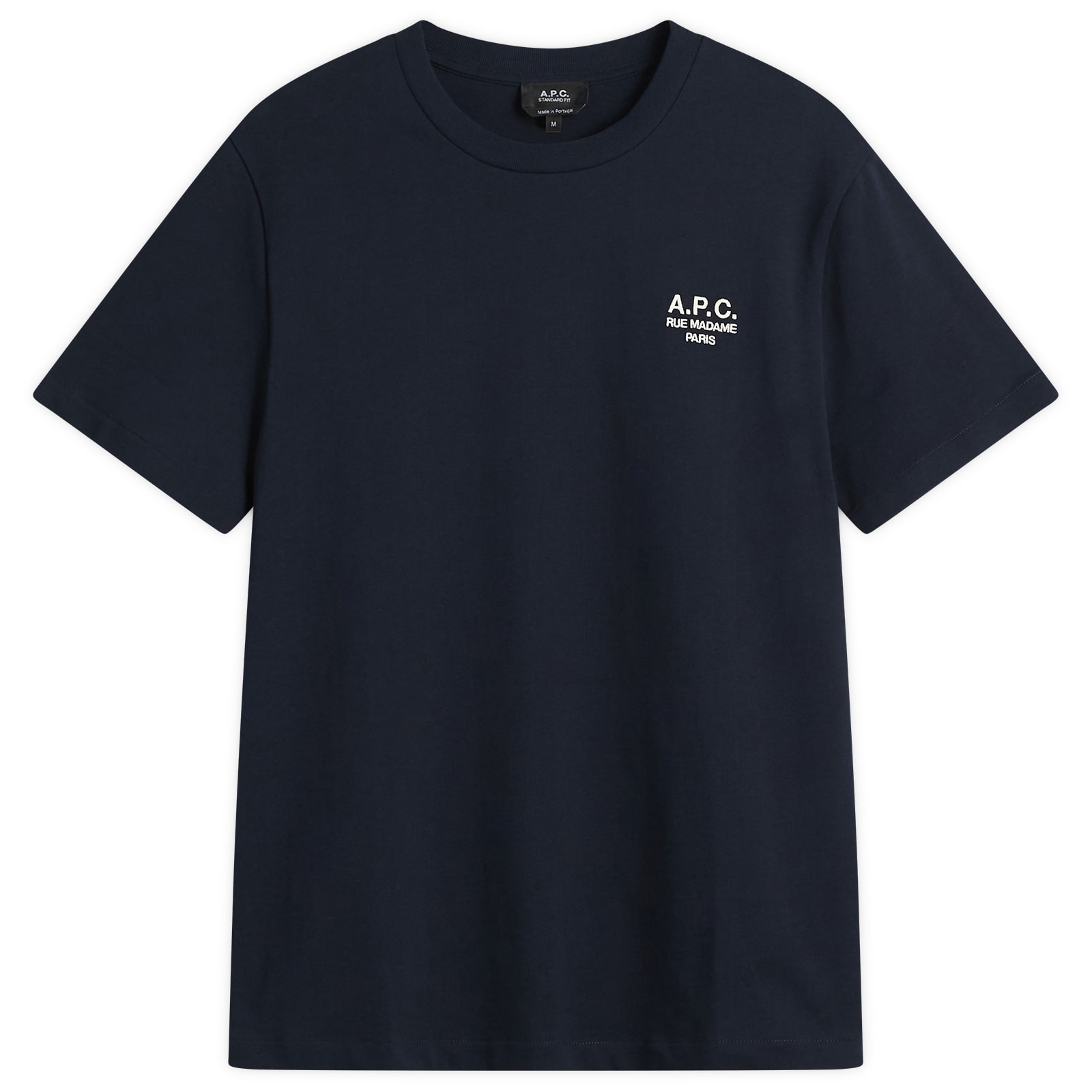 A.p.c. Men's Dark Navy/Ecru Rue Madame Logo T-Shirt