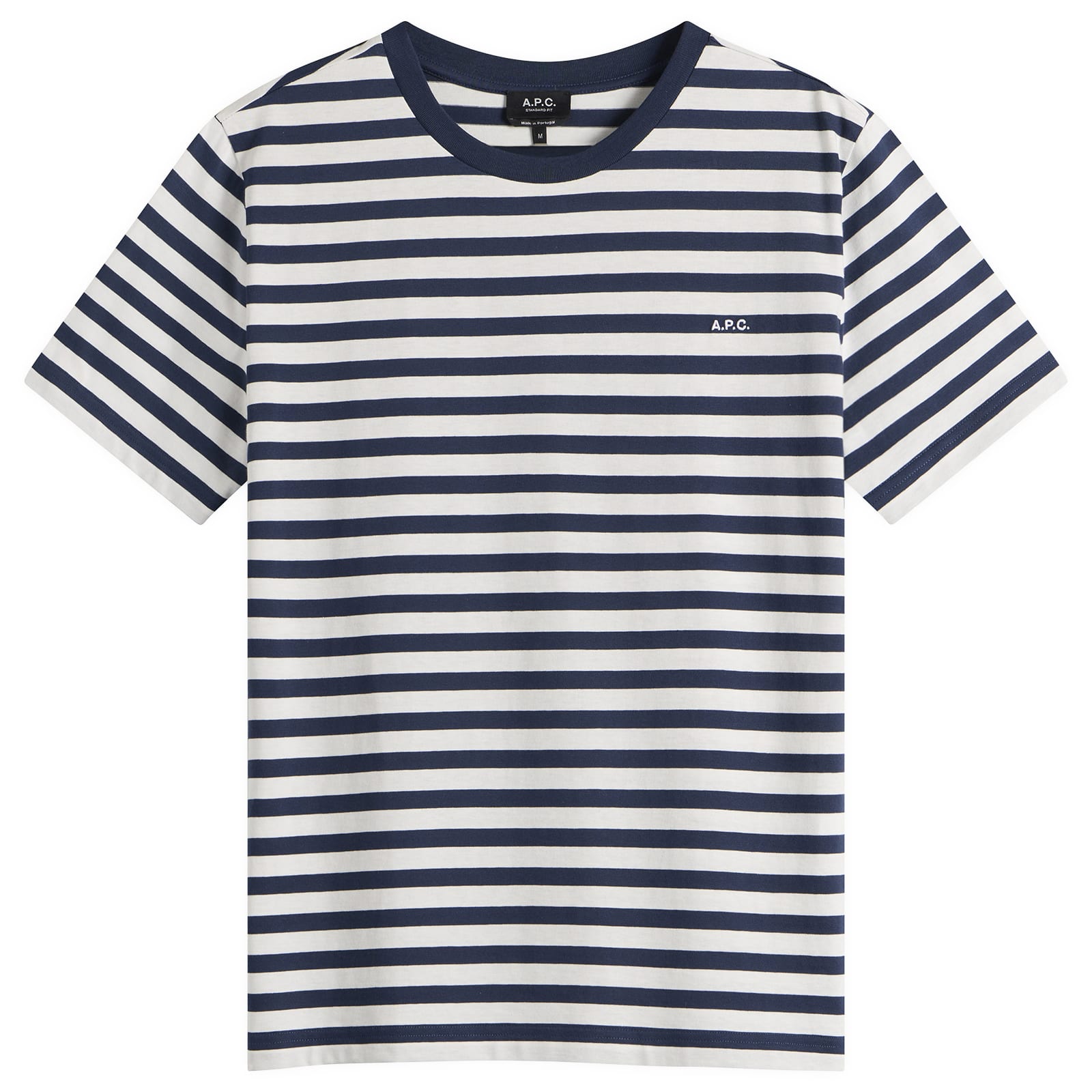 A.p.c. Men's Dark Navy/White Raye Stripe T-Shirt