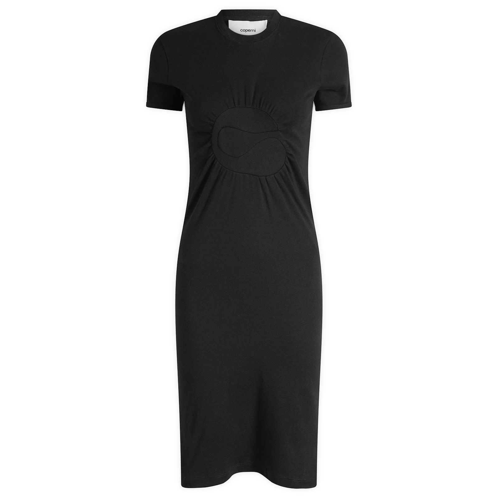 Coperni Women's C-Logo Gathered Mini Dress Black