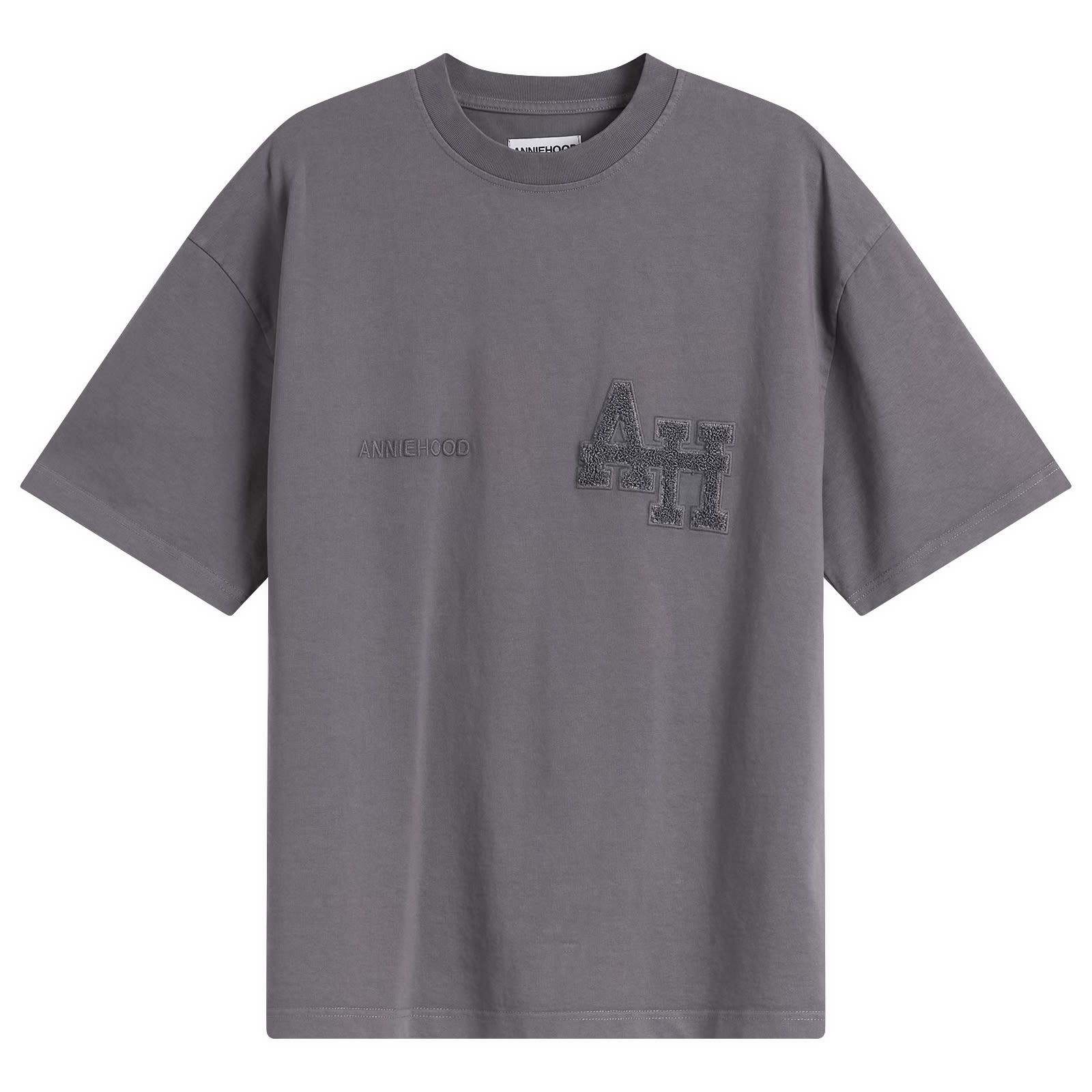 ANNIE HOOD — ANNIE HOOD Men's College T-Shirt in Washed Black, Size Small
