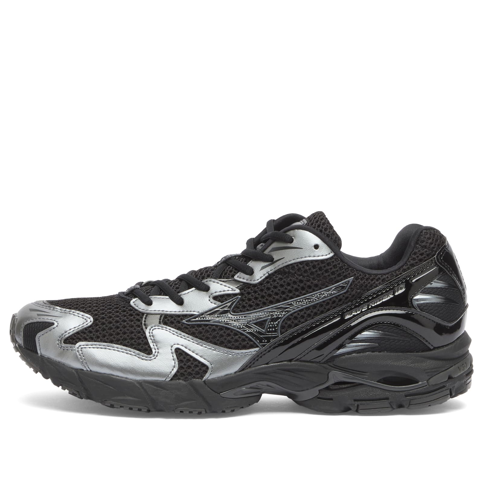 Mizuno Men’s Wave Rider 10 Sneaker Black/Black Sand/Metallic Gray