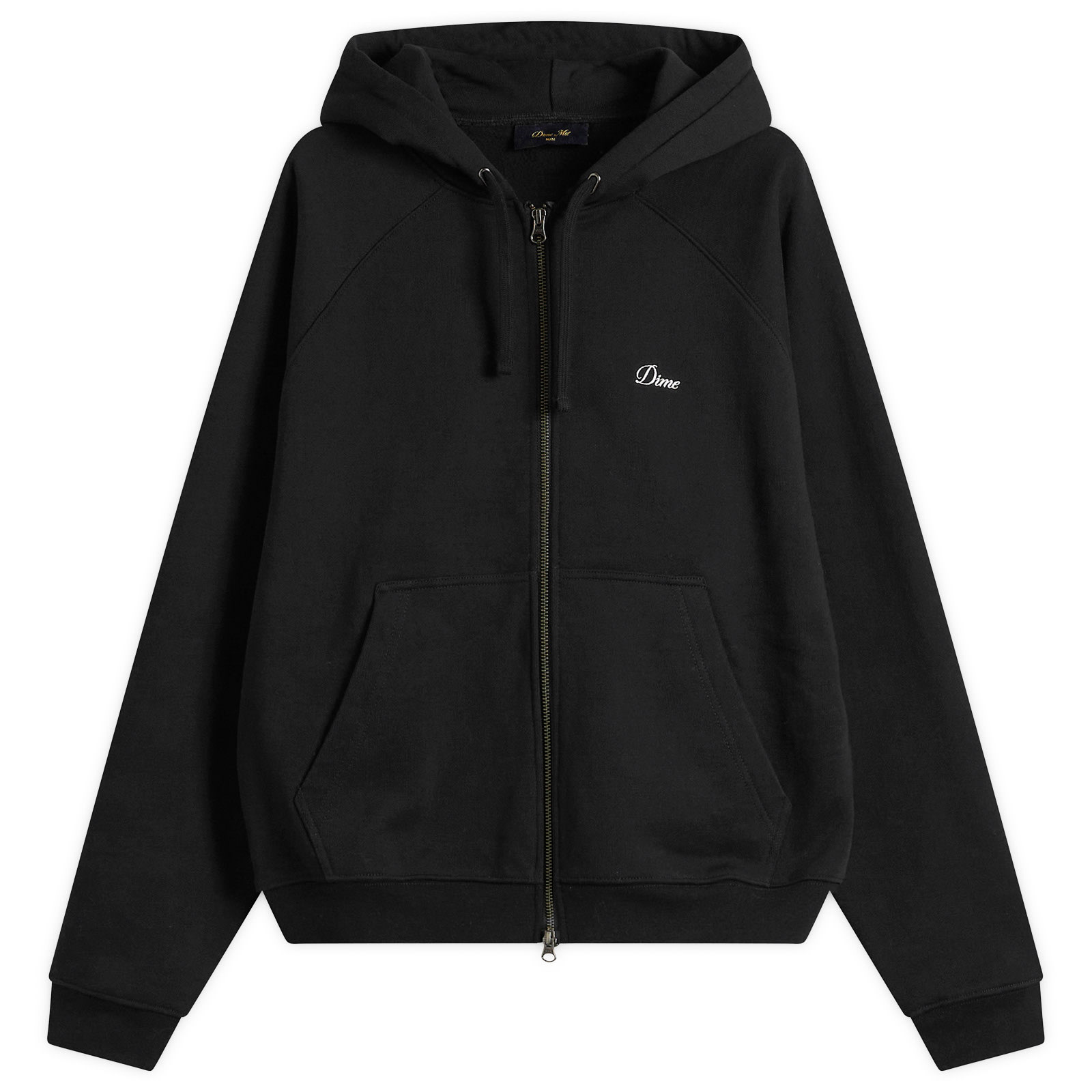 Dime Men’s Cursive Small Logo Zip Hoodie Black