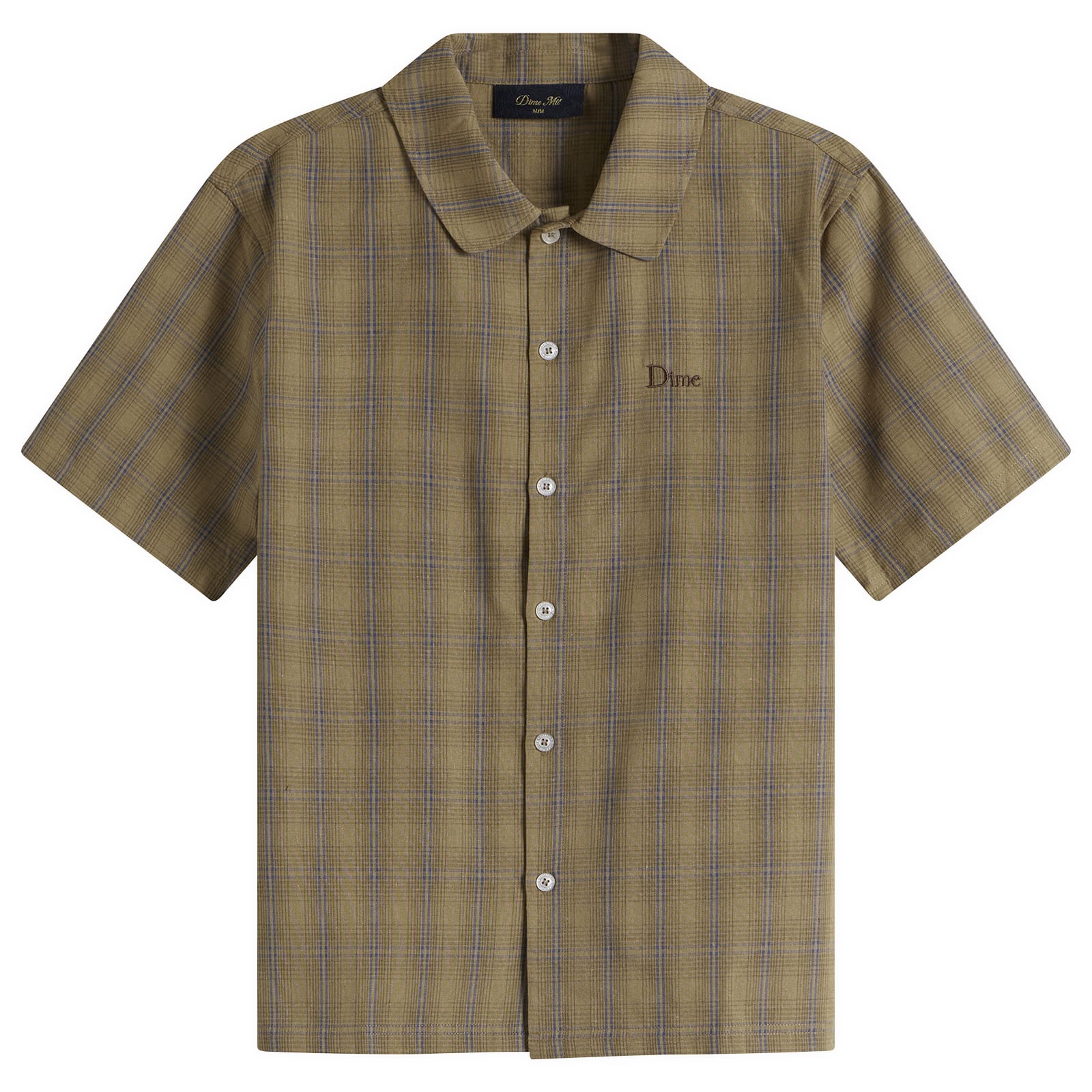 Dime Men’s Plaid Short Sleeve Shirt Brown