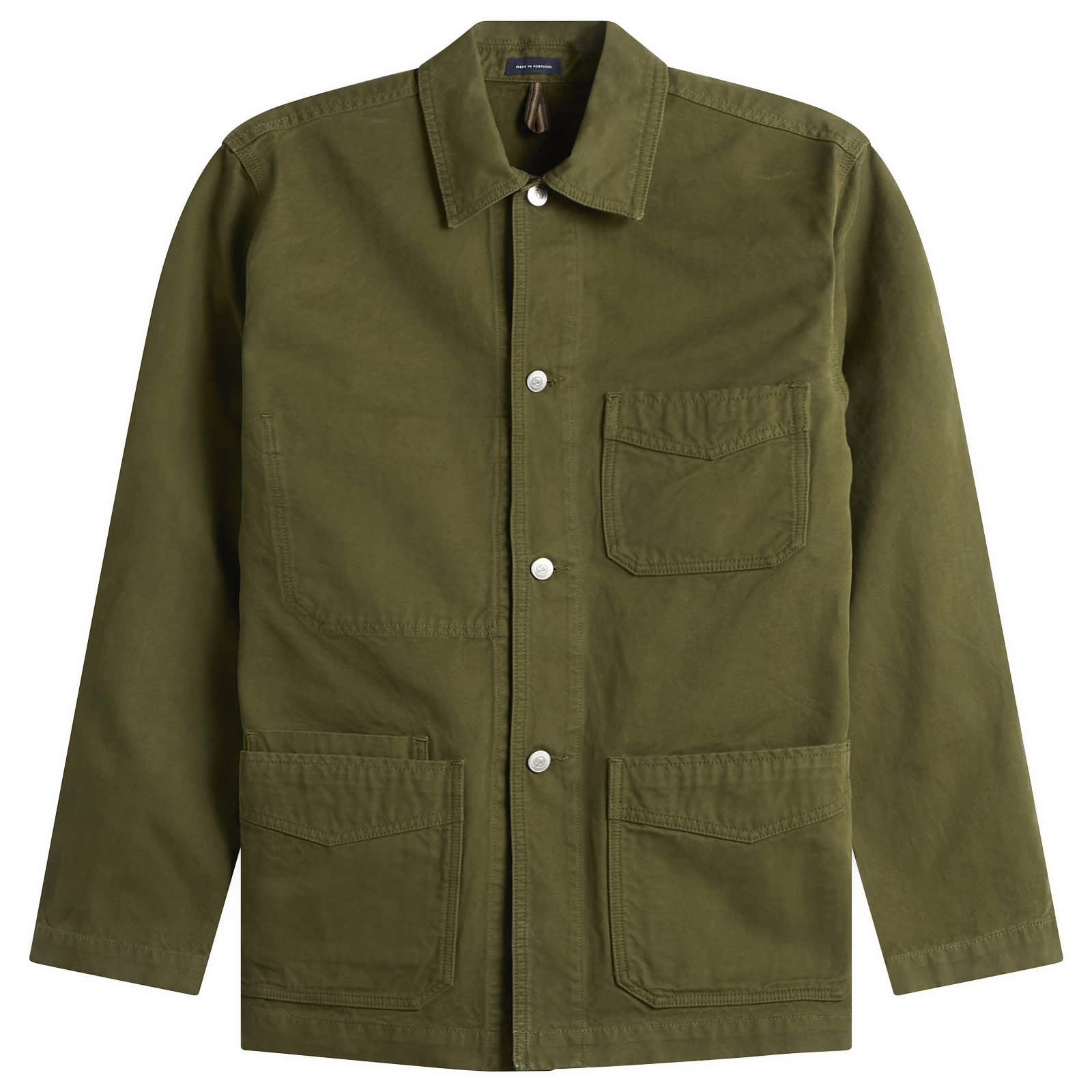 Drake's Men's Olive Canvas Chore Jacket