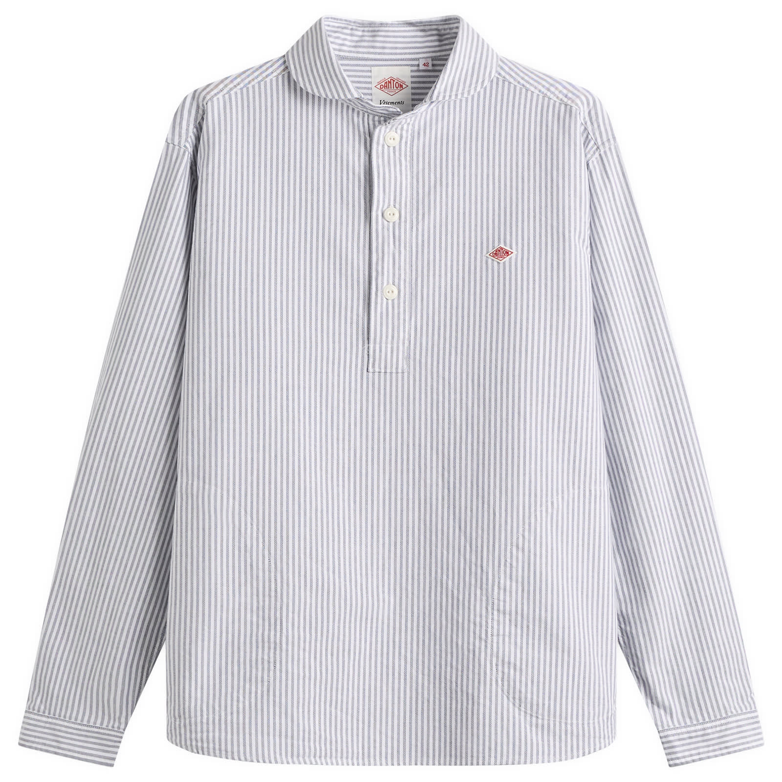 Danton Men’s Round Collar Pull Over Shirt Navy/White Stripe