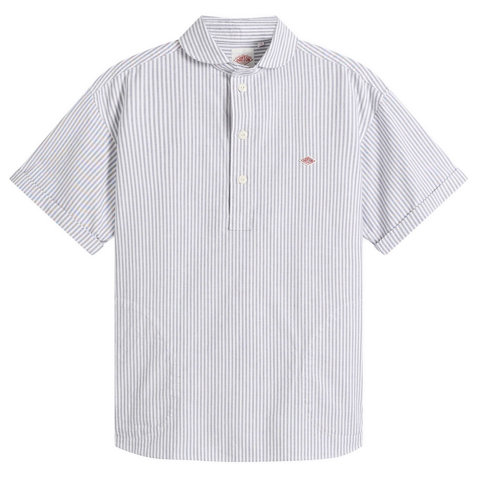 Danton Men’s Round Collar Pull Over Shirt Navy/White Stripe