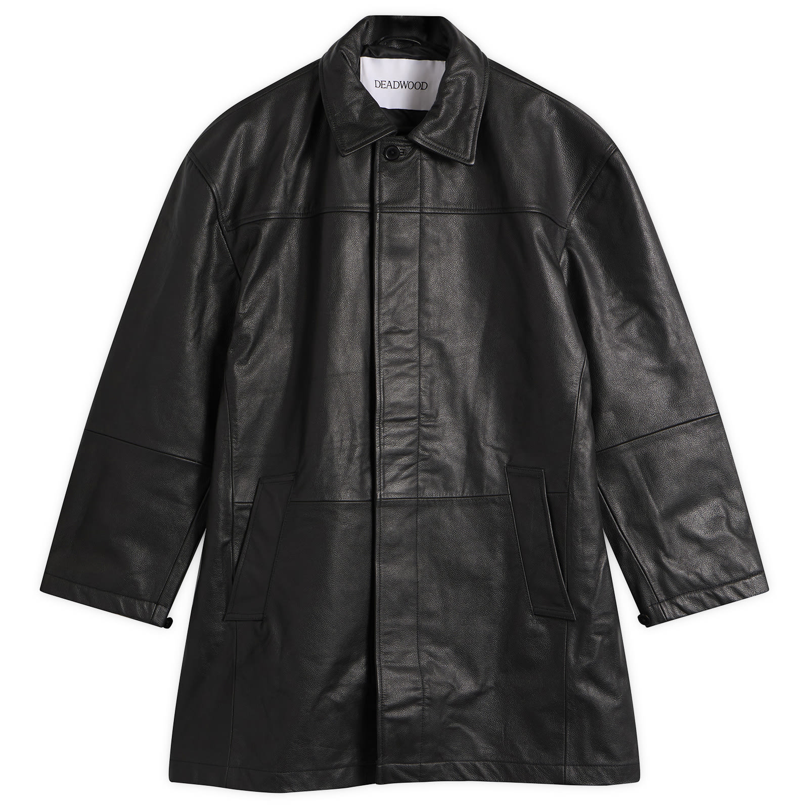 Deadwood — Deadwood Men's Bloke Leather Car Coat in Black, Size Large