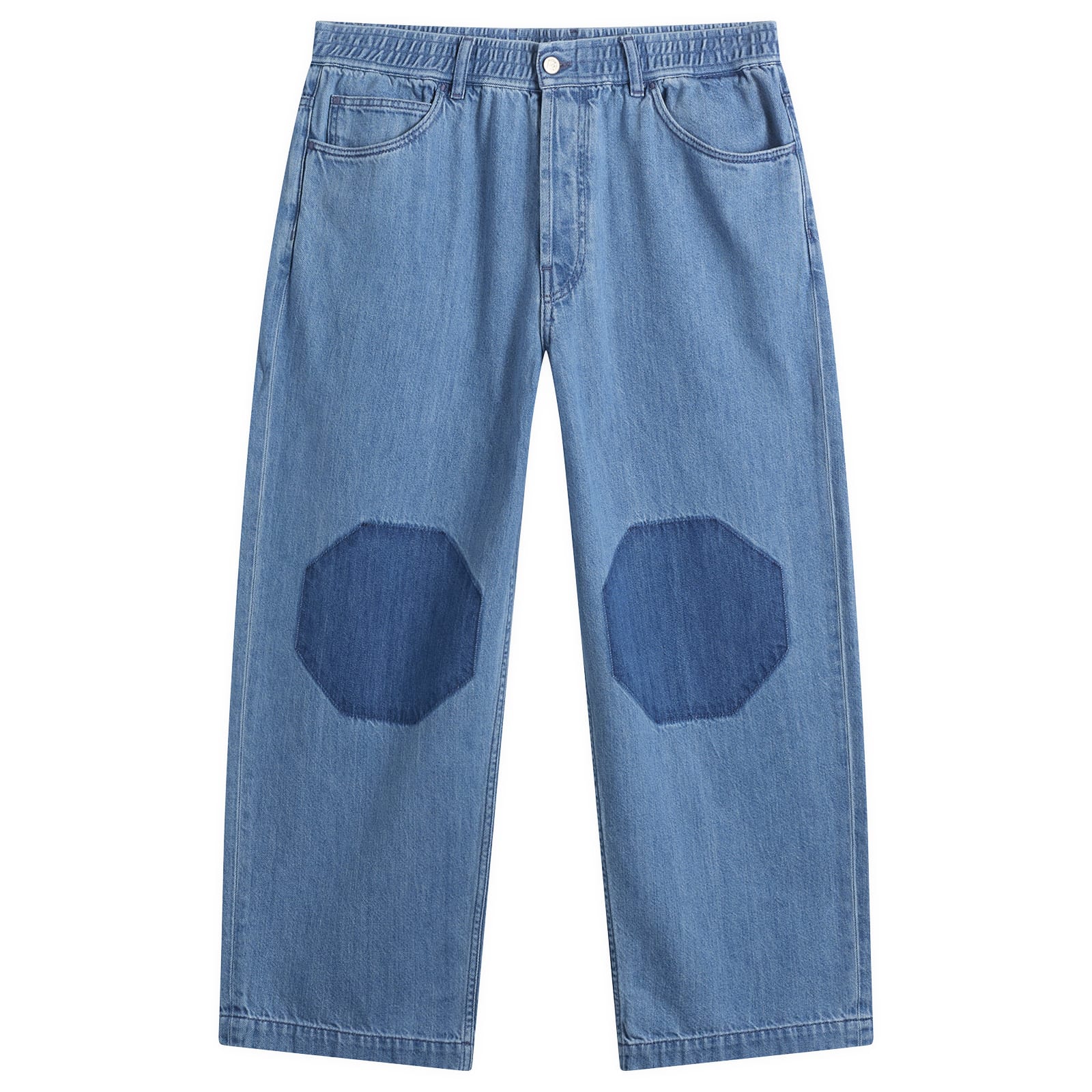 EBIT Men’s Octagon Patch Denim Jeans Blue
