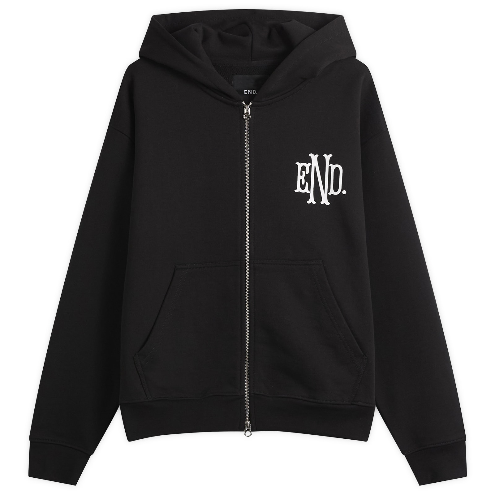 END. Gargoyle Chaser Zip Hoodie in Black, Size X-Small
