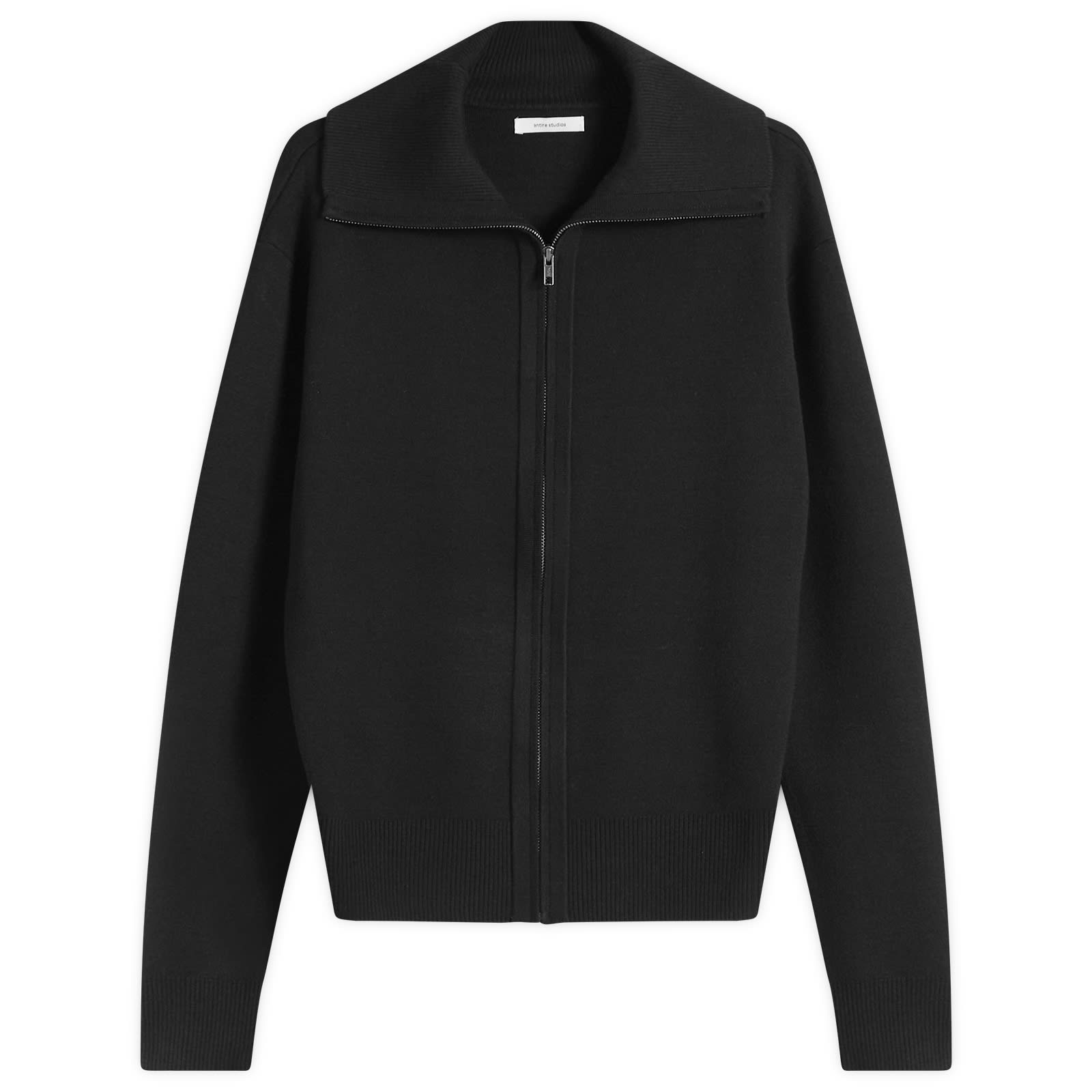 Entire Studios Men's Knit Zip Up Jacket in Black, Size Large