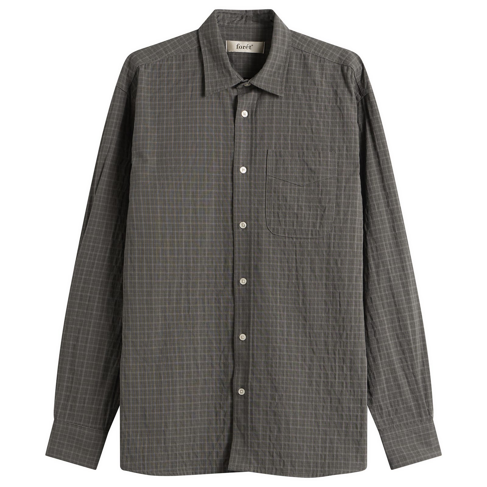 Foret Men’s Scout Micro Check Shirt Faded Black Check